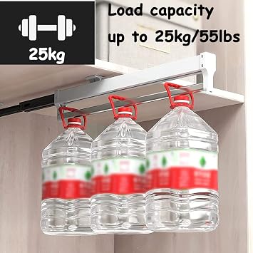 IBOWZ Pull Out Clothes Hanger Rod Extendable Pull Out Closet Rod - Adjustable Clothing Organizer Holder, 30-60cm Clothes Rail for Wardrobe,Pull Out Pants Hangers Adjustable Closet Organizer Rack,L