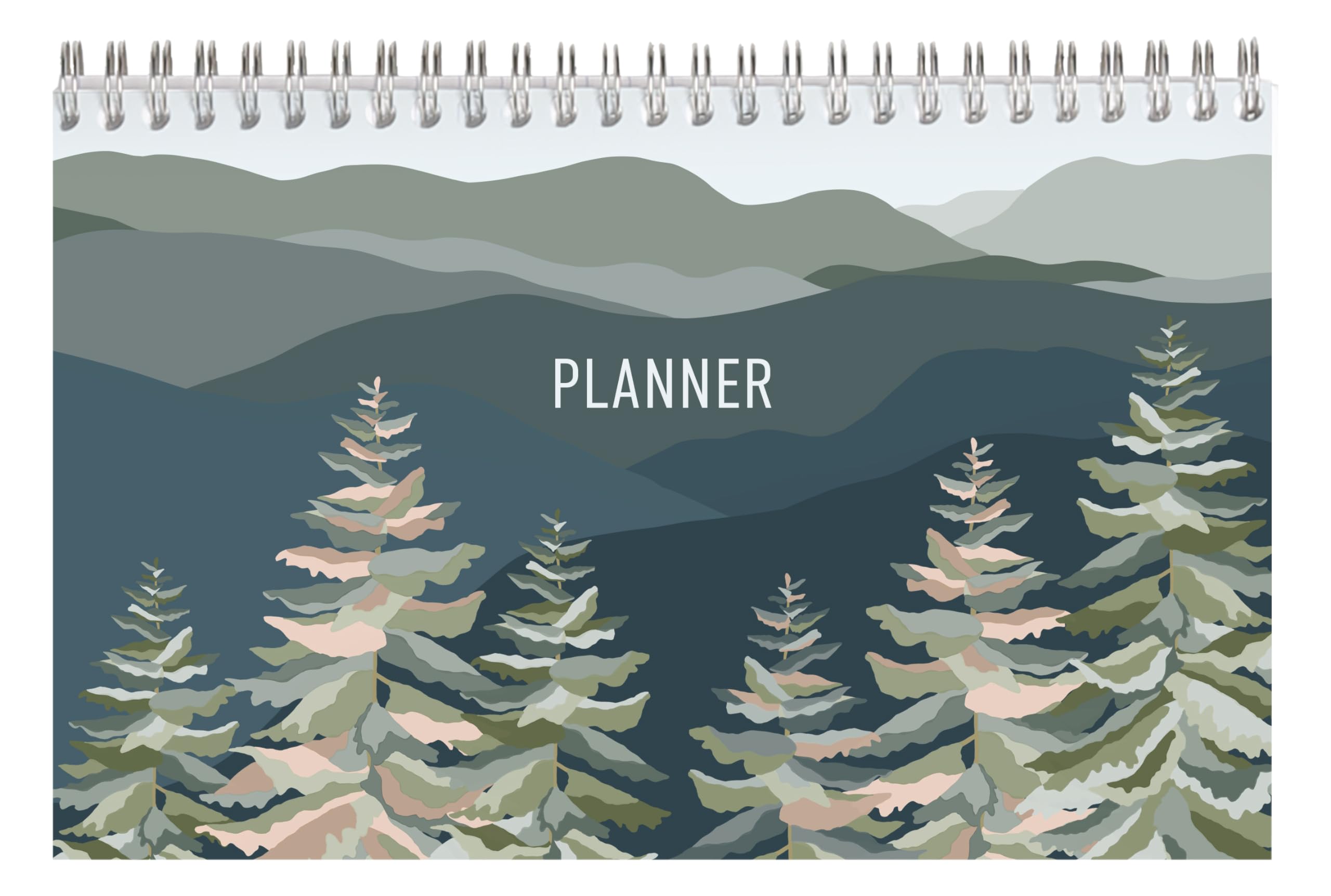 Clairefontaine 83496C - Spiral Notebook 22x14cm 53 Printed Sheets Weekly Planner Hebdomadaire design Nature - Organisation - Collection La Vie en Vosges
