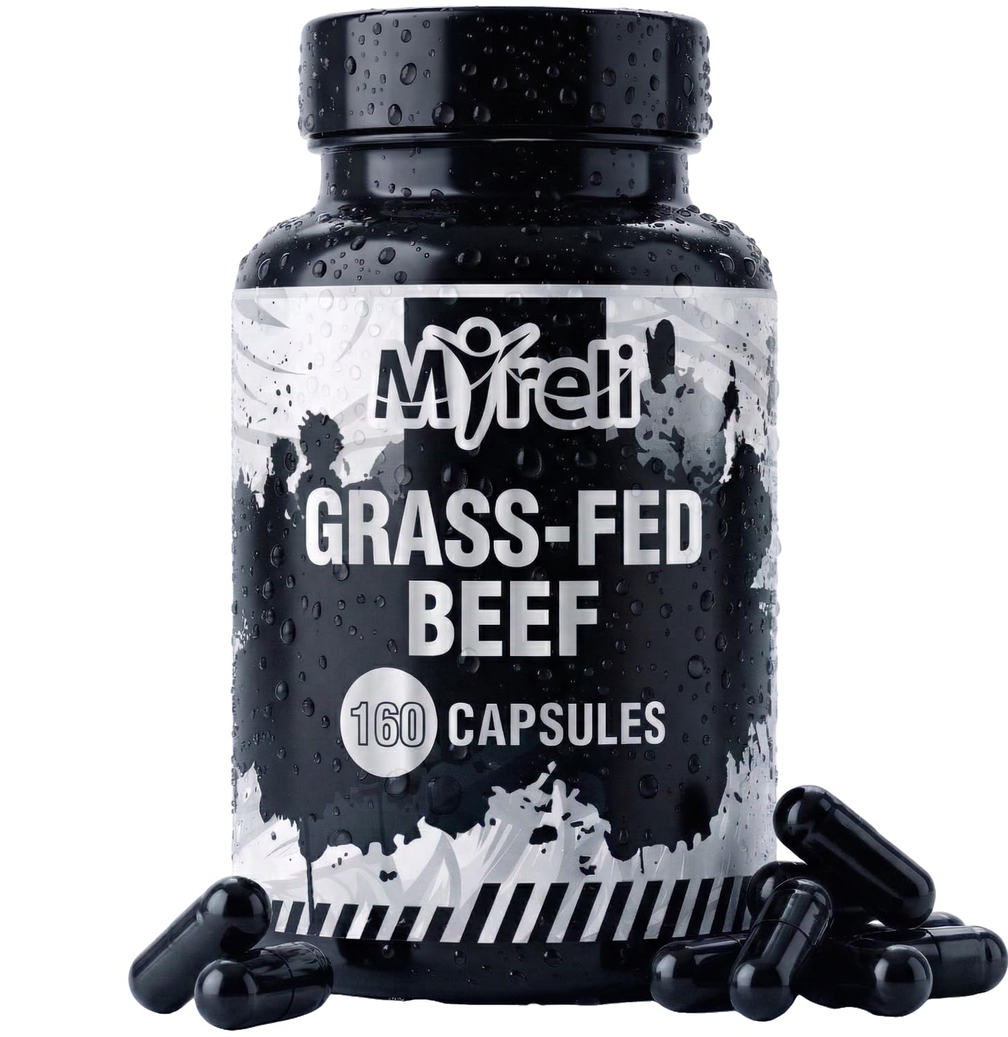 Grass-Fed Beef Organ Complex – 8 Organs with Liver, Heart, Kidney, Brain, Spleen, Pancreas, Lung & Thymus Plus Collagen – Source of Proteins, Amino Acids & Nutrients – Non-GMO, 160 Capsules