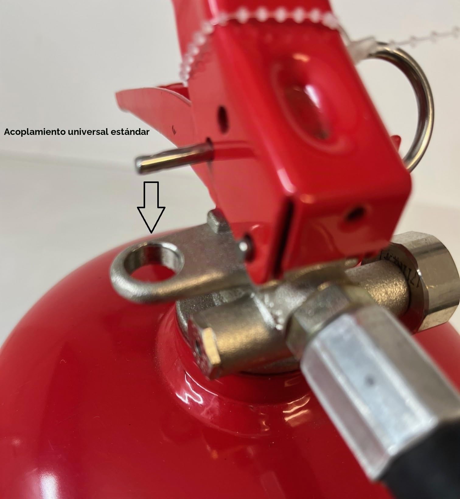 Soporte universal para extintor con conector estándar y letrero "extintor" incluido. Tecnidea PE1