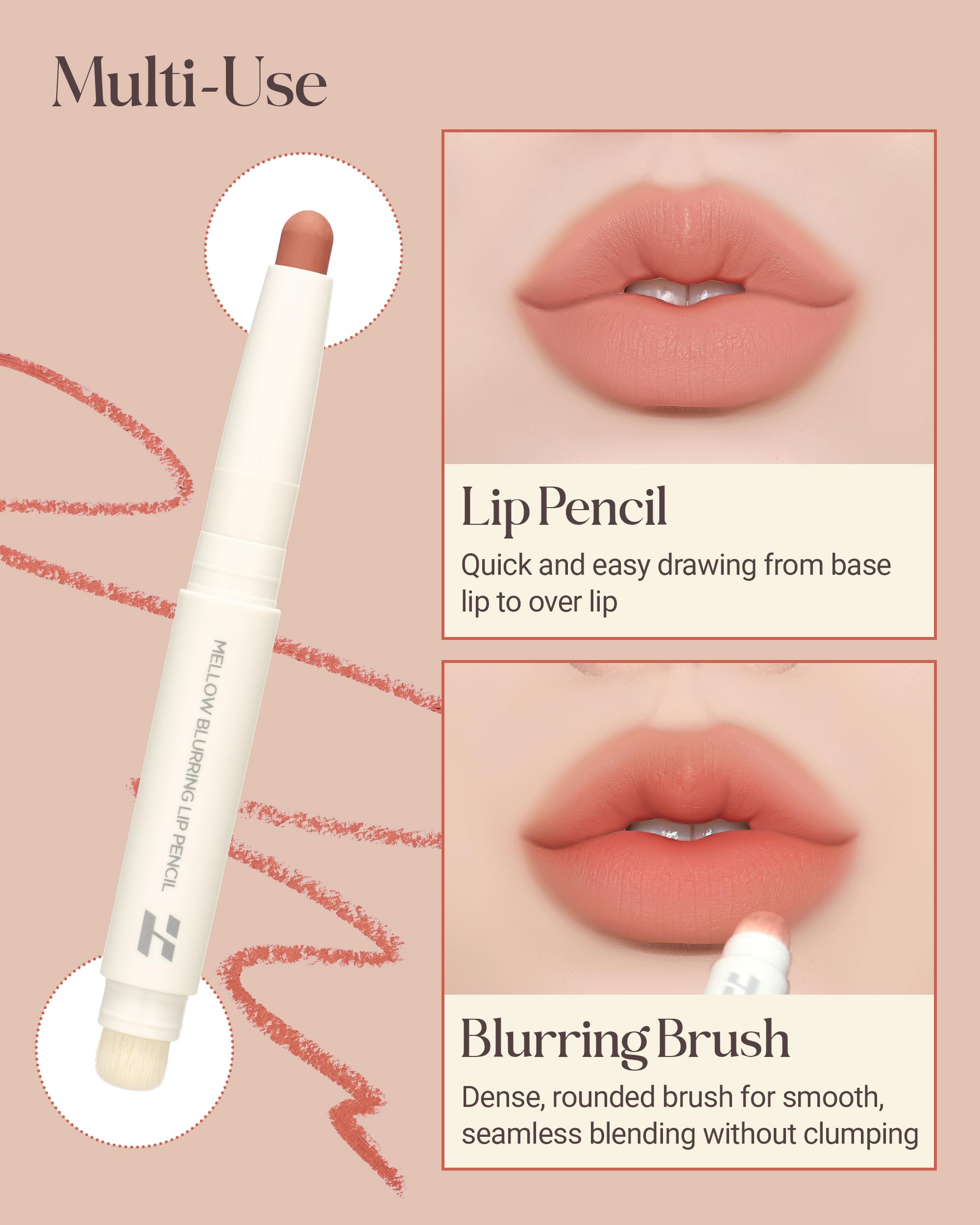 Amazon.com : HOLIKA HOLIKA Mellow Blurring Lip Pencil 03 Peony