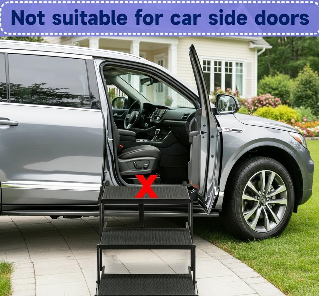 Dog Steps for Car,Truck,25.6" H Foldable Dog Stairs for Large Dogs,Lightweight Pet Stairs Supports Up to 350 lbs,5 Steps