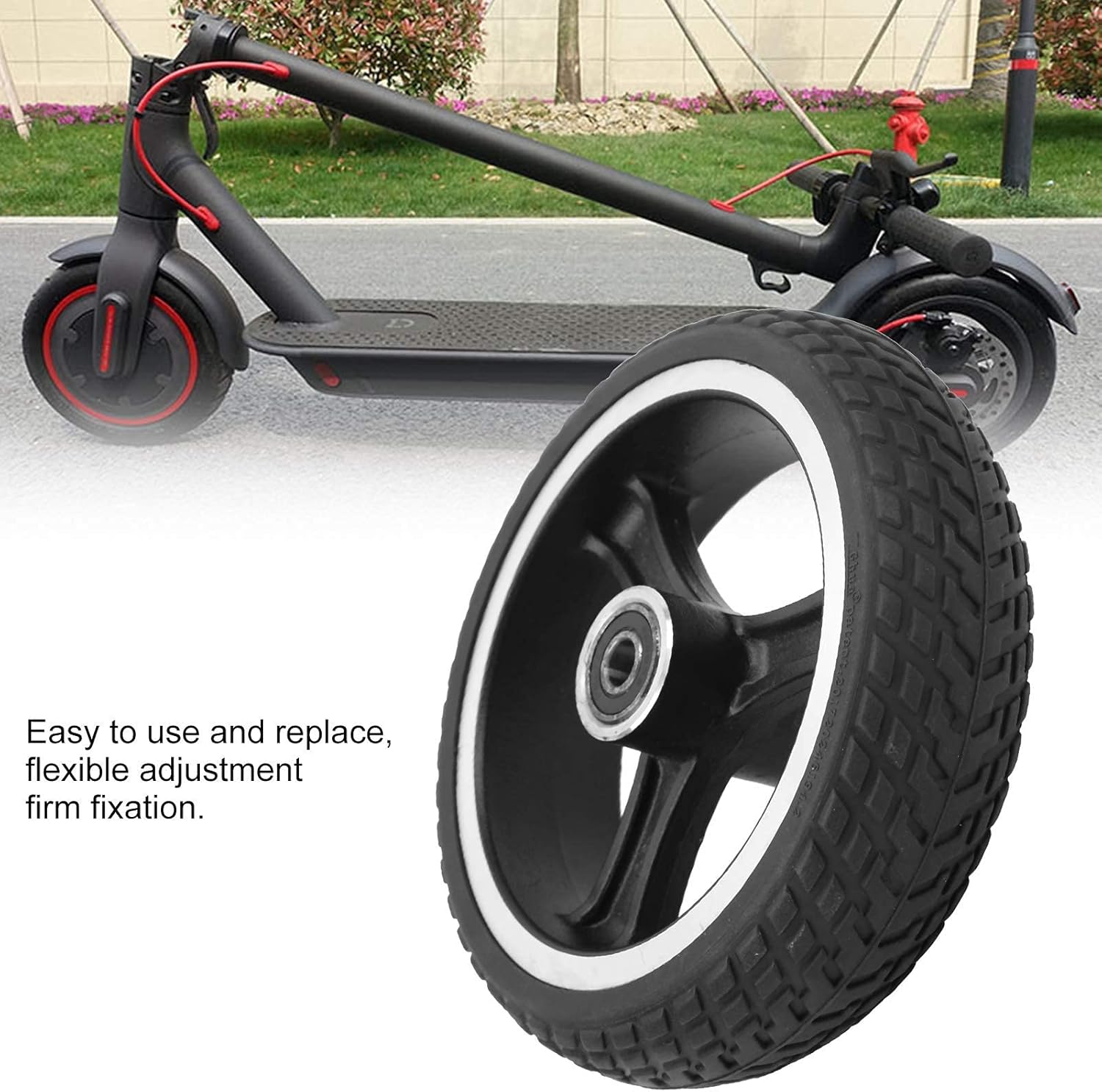 Electric Scooter Tires 6.5 Inch Non-Slip Solid Tires Electric Scooter Wheel Replacement Parts