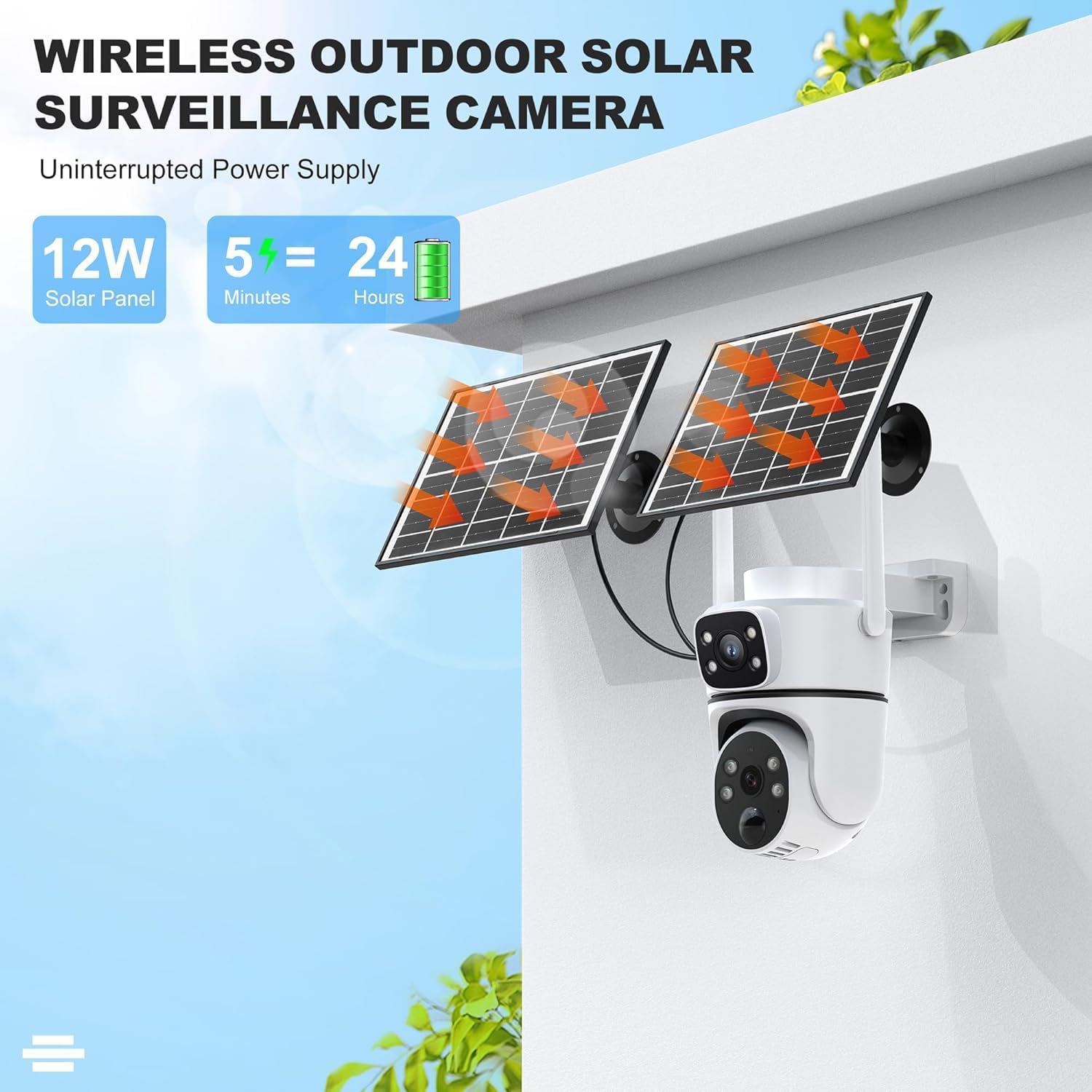 4G LTE Cellular Solar Security Camera Wireless Outdoor, W/Changeable SIM Card&32GB SD Card, PTZ 360° No Wifi Security Camera,Auto Tracking& Spotlight Alarm, Color Night Vision, Two-Way Audio White-1 image 3 of 9 B0FG719M4Y