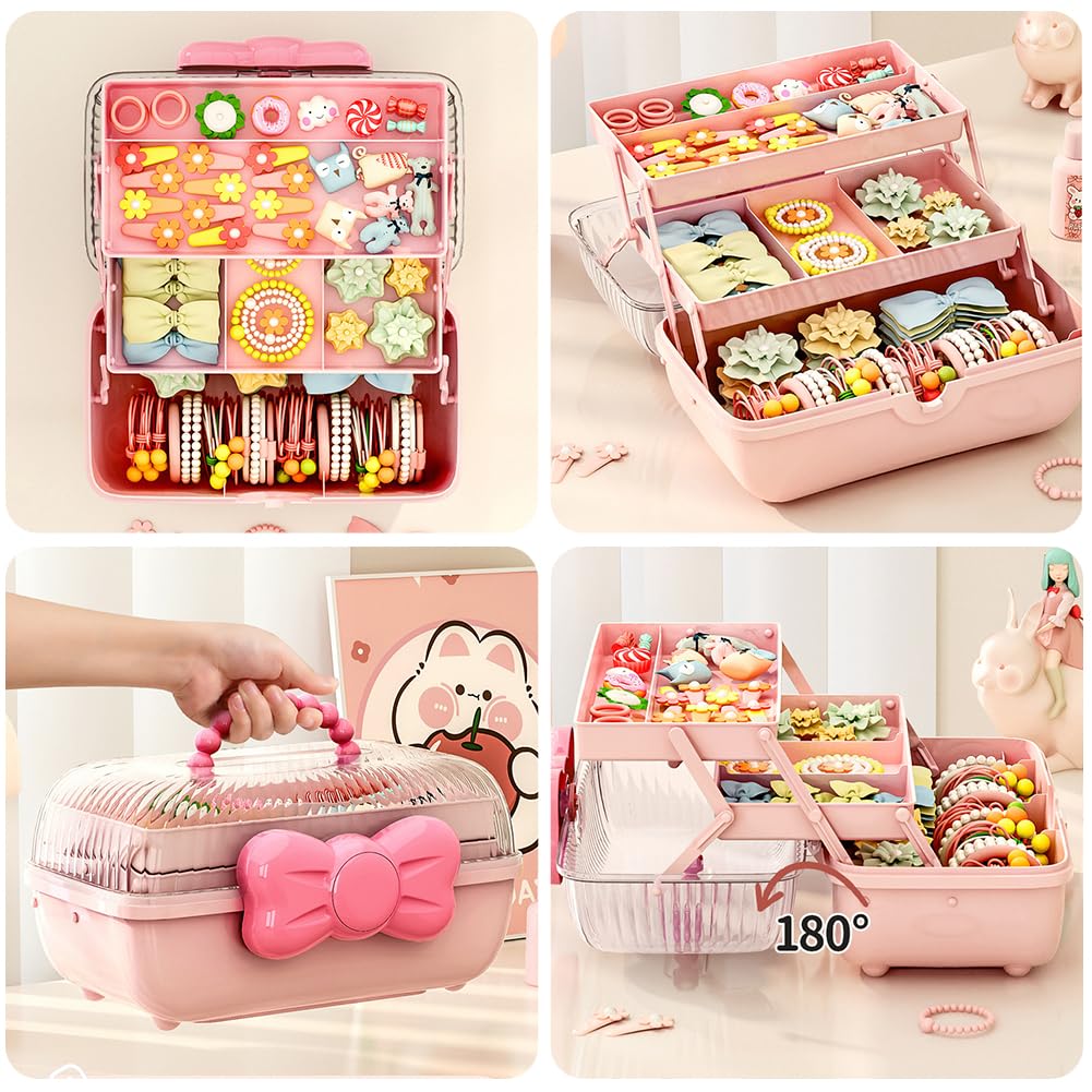 Amazon.com: HMWQC Bow Shaped Hair Accessories Storage Box Lockable