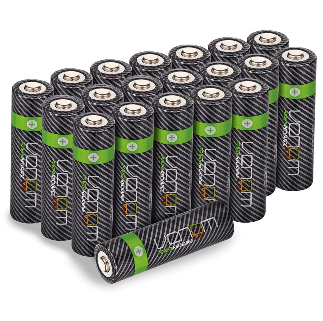 Venom Rechargeable AA Batteries - High Capacity 2100mAh (Pack of 20)