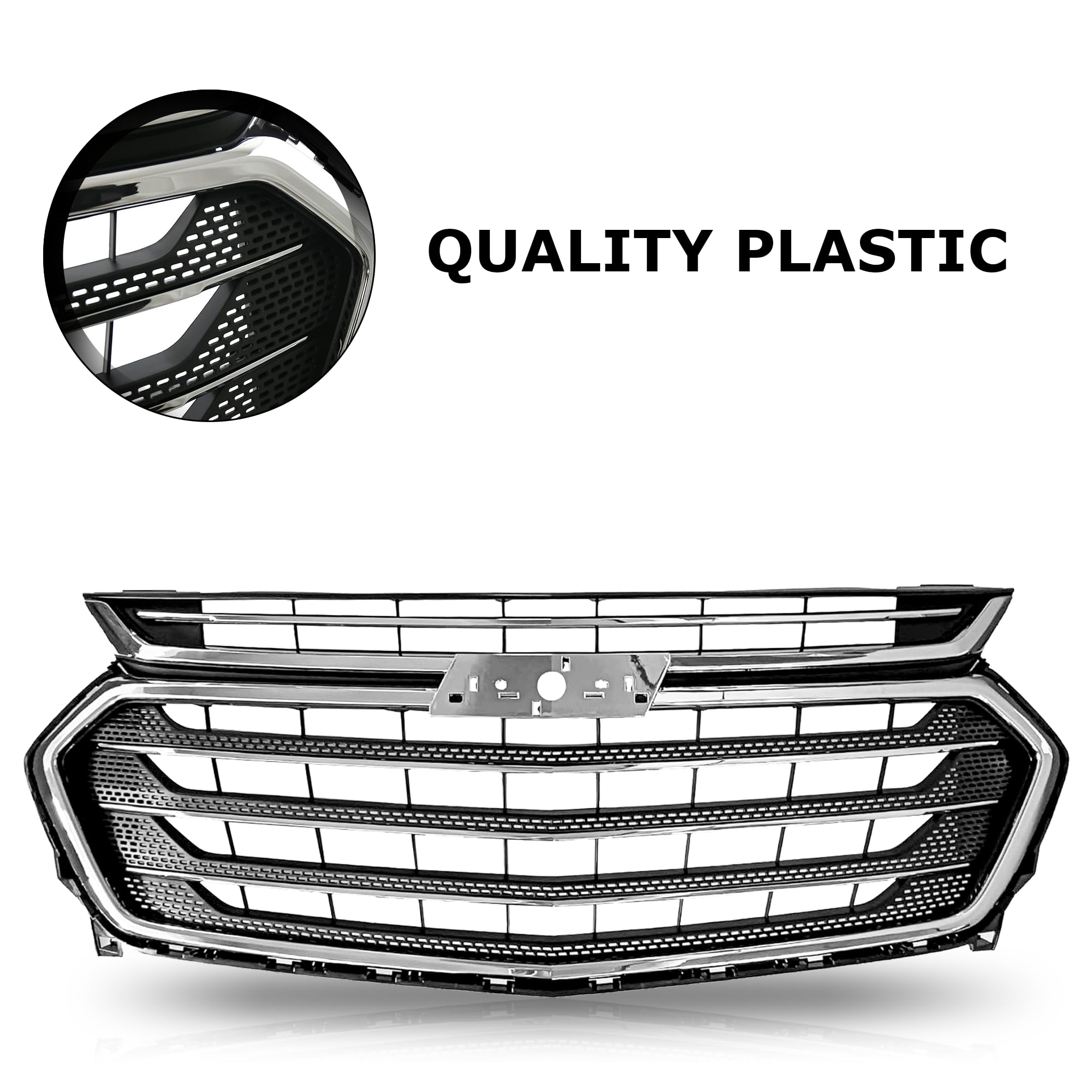 Complete Front Bumper Grille Set Compatible With 2018 2019 2020 2021 Chevy Traverse