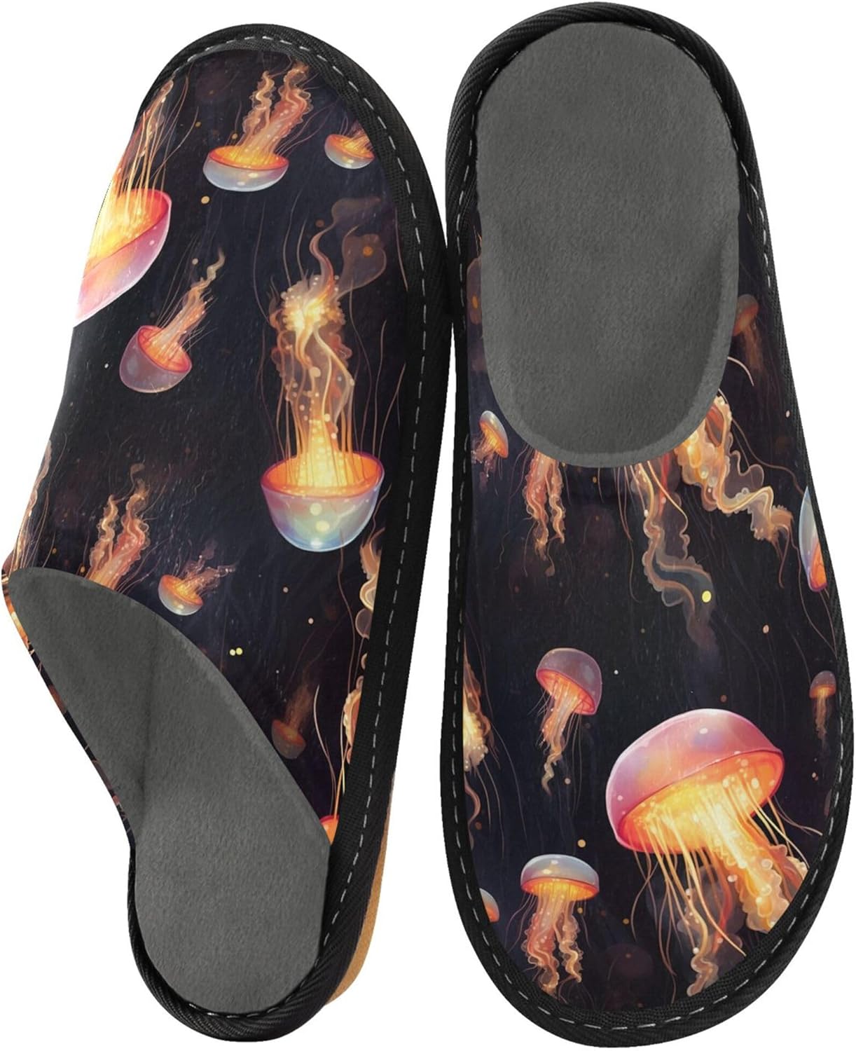 Jellyfish House Slippers – Cozy Fuzzy Slippers for Guests, Washable & Disposable, Perfect for Shoeless Home, Spa & Hotel Use A110438