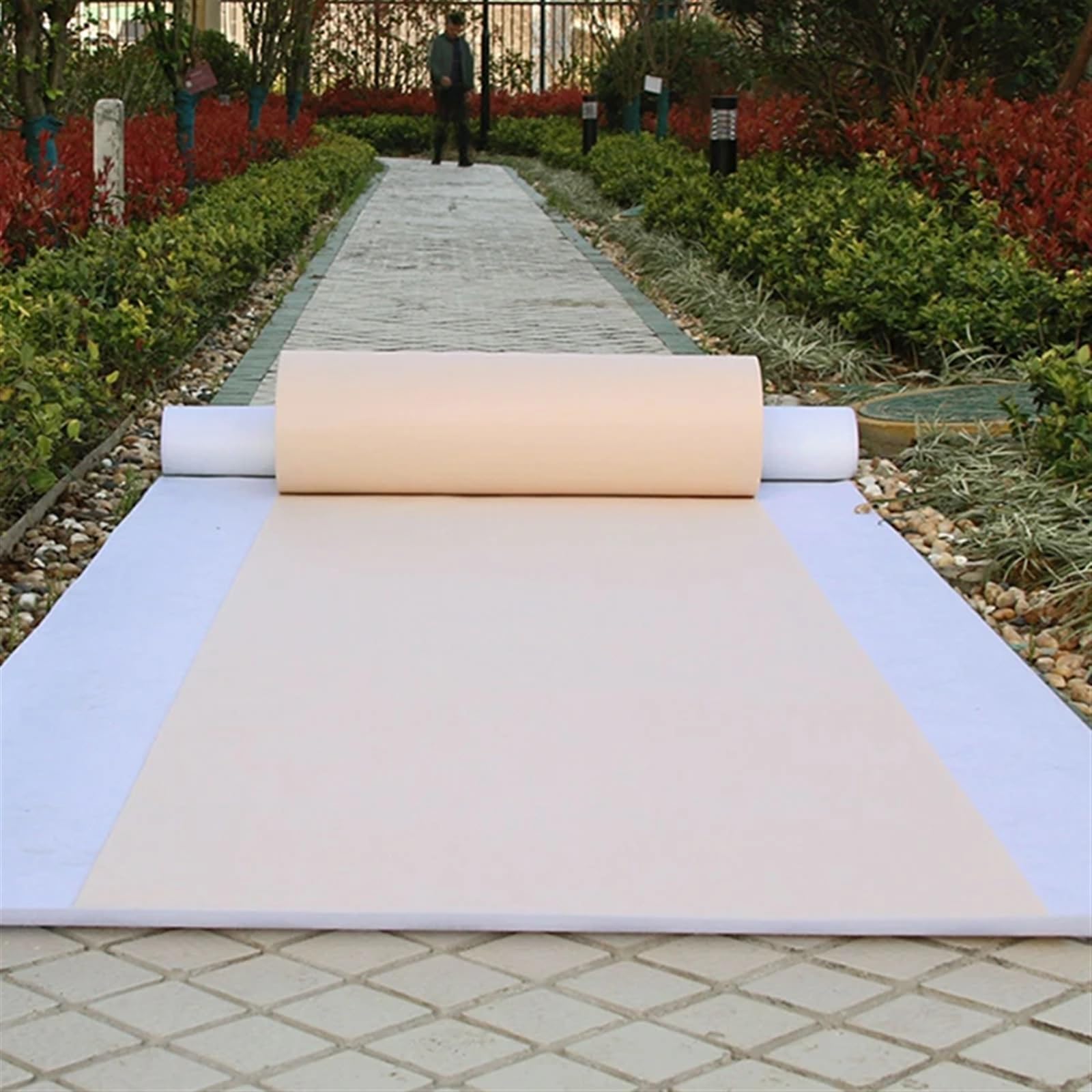 Tappeto Nuziale Bianco Tappeto for matrimoni, decorazione for navate e feste in tessuto non for allestimenti esterni(C,1x12M)