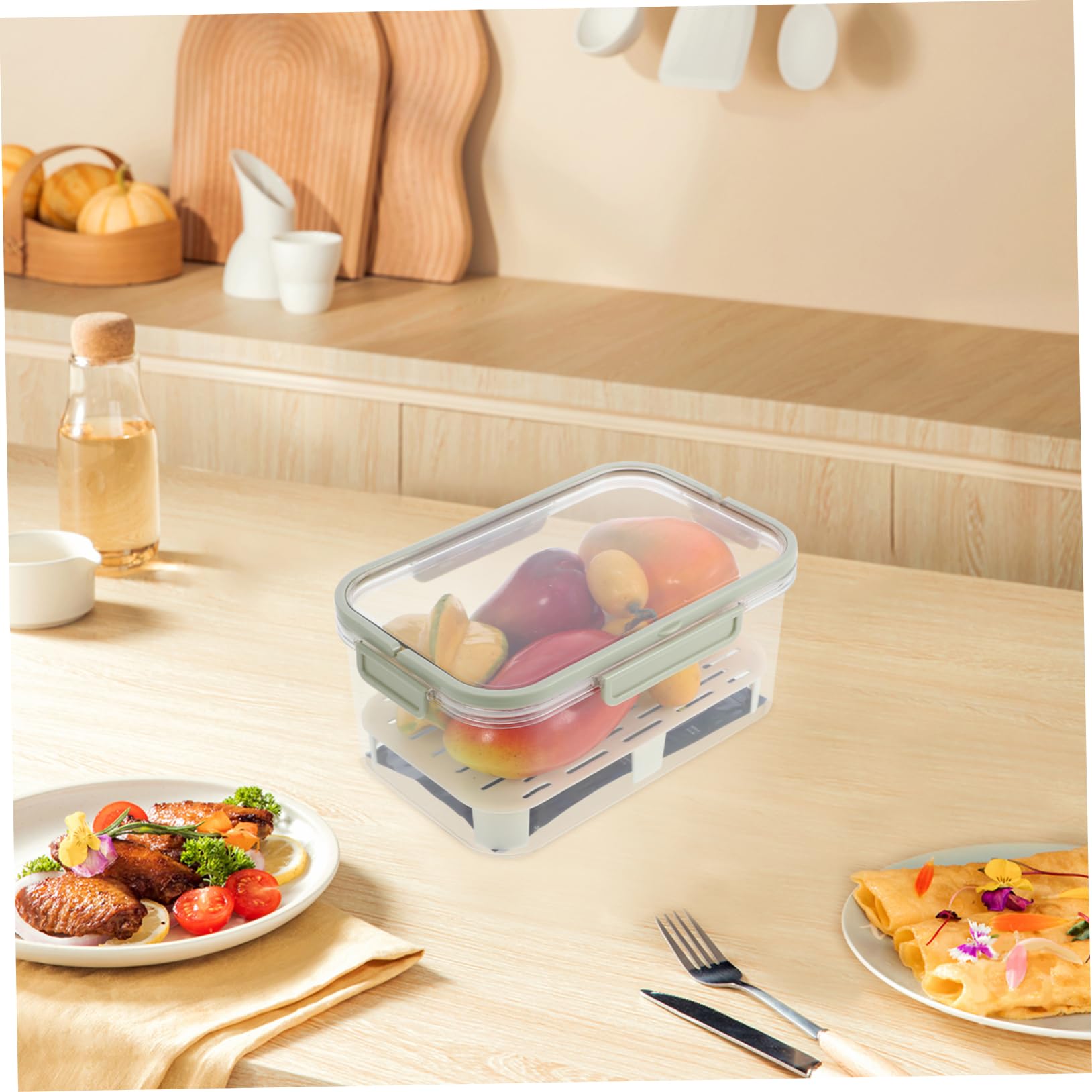 Alipis 2 Pezzi Più Croccante Deposito Alimentare Contenitori Di Cibo Vano Lunchbox Con Compartimento Contenitori Di Conservazione Degli Alimenti Congelatore Frigoriferi Contenitore Pp