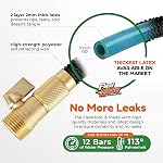 Flexi Hose Plus avec 8 Function Buse Jardin extensible Hose, Léger & Jardin flexible sans évier Hose, Raccords en laiton massif de 3/4 pouces et double latex, 75 Ft Noir