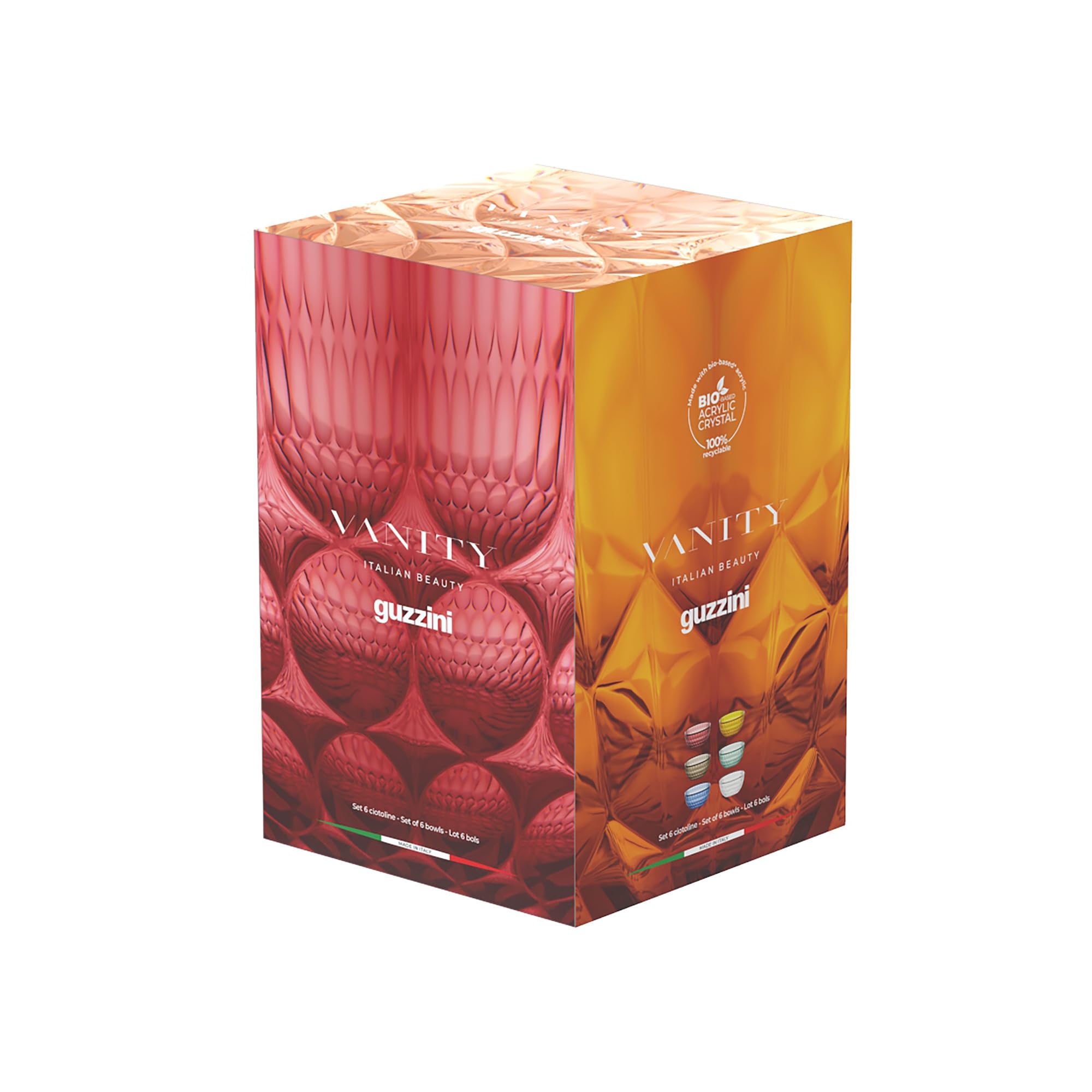 Guzzini - Vanity, Set 6 coppette colorate, in Bio-based SAN e Bio-based SMMA - ARIA
