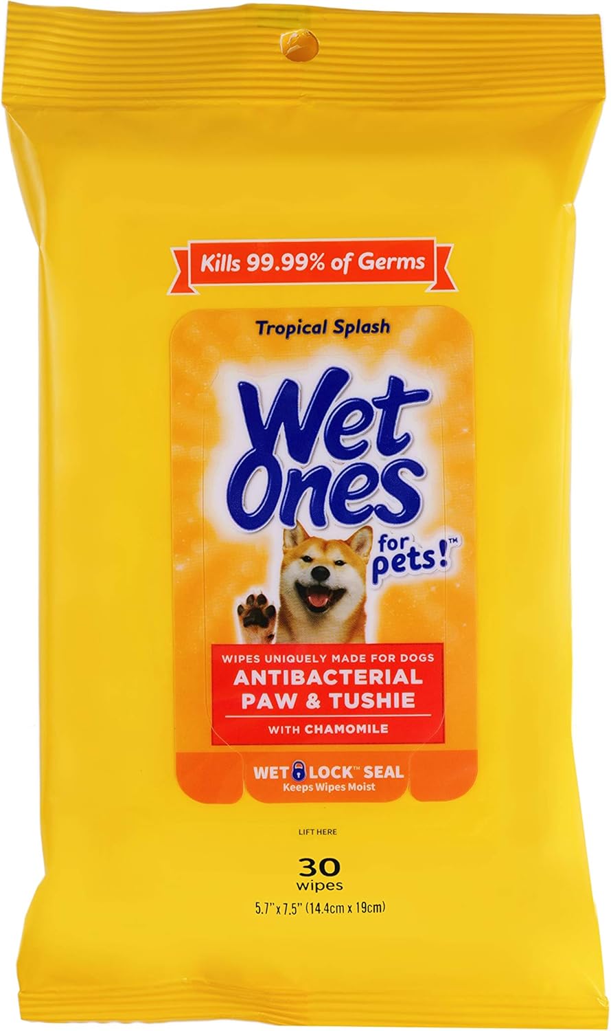Wet Ones for Pets Paw & Tushie Dog Wipes with Chamomile Dog Wipes for All Dogs in
