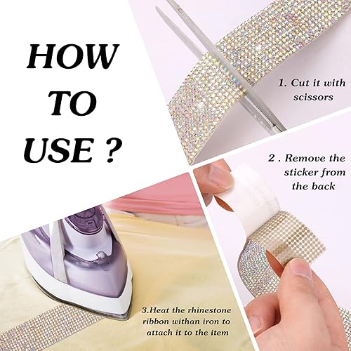 Miniatura 2 de Cinta de cristal autoadhesiva, calcomanías de diamantes de imitación para envoltura de regalos, manualidades, proyectos de decoración, bodas,