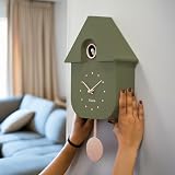Fisura - Olive Green & Beige Cuckoo Wall Clock. Original Wall Clock - 6