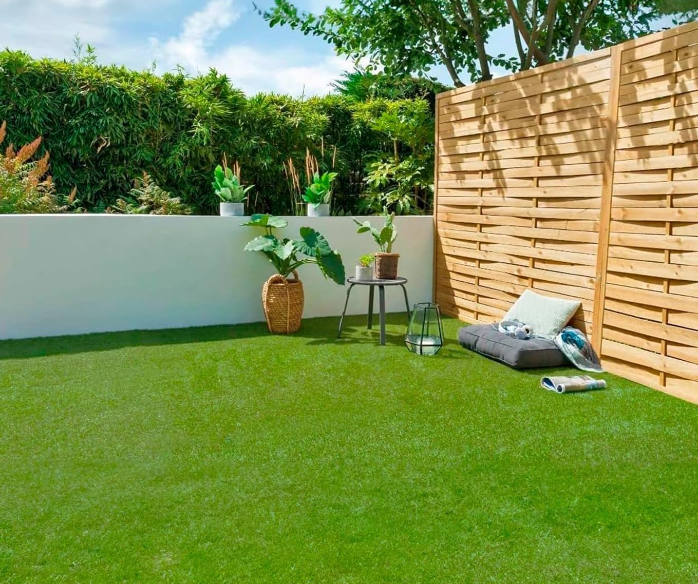 Cesped artificial terraza exterior California - rollo cesped artificial 2x5m 20mm de altura con alta densidad - calidad profesional - fácil instalación con buen drenaje