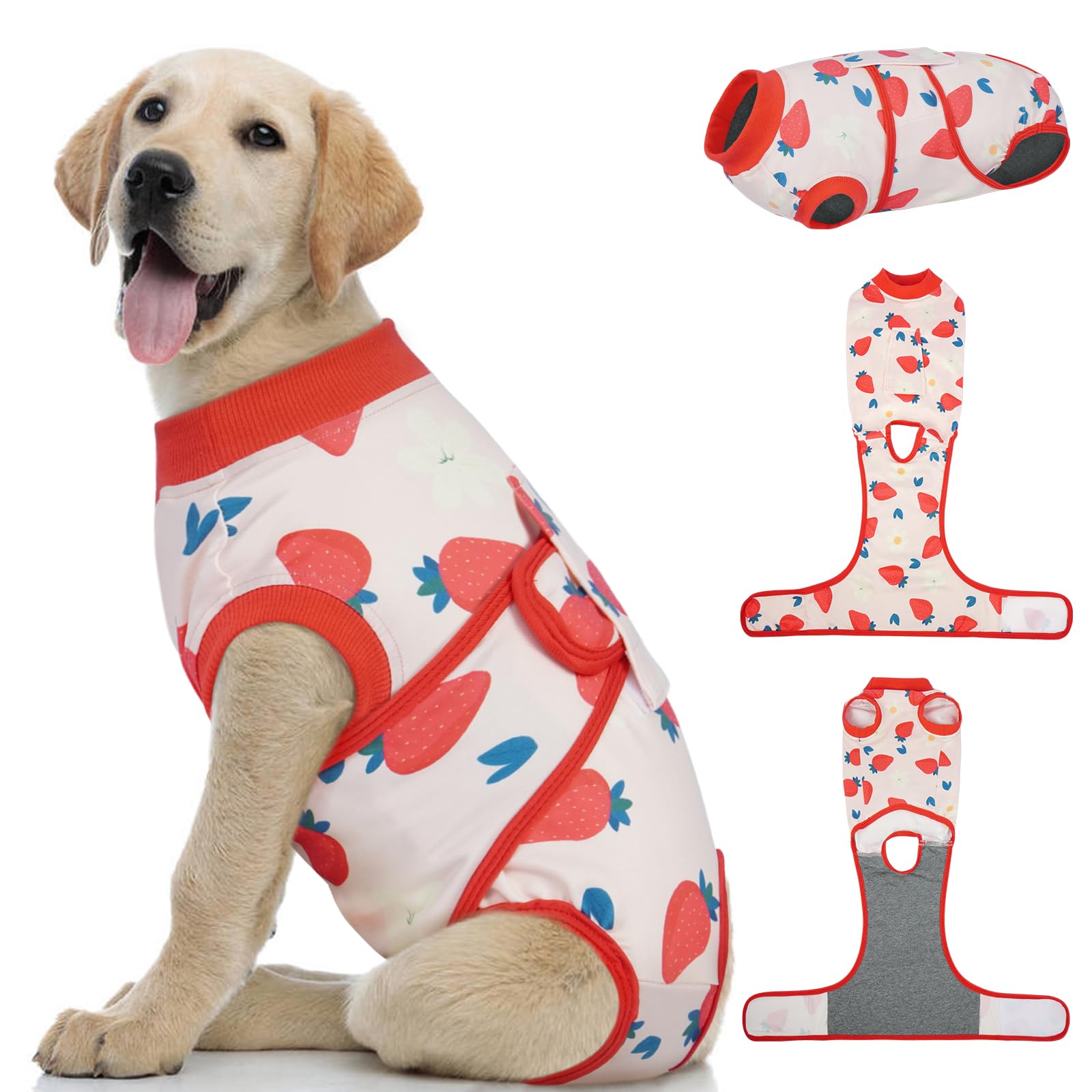 Kuoser Dog Recovery Suit, Female Male Spay Neuter Surgery Suit, Printed, M