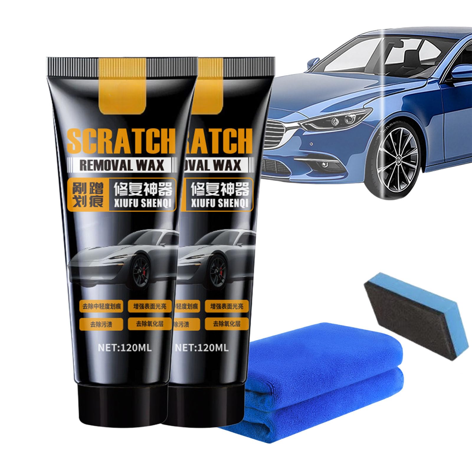 Jeeeun Car Scratch Remover Wax, 2026 Vehicle Scratch Repair Paste, Universal Car Scratch Removal Kit with Wipe and Sponge (1pcs) — view 9