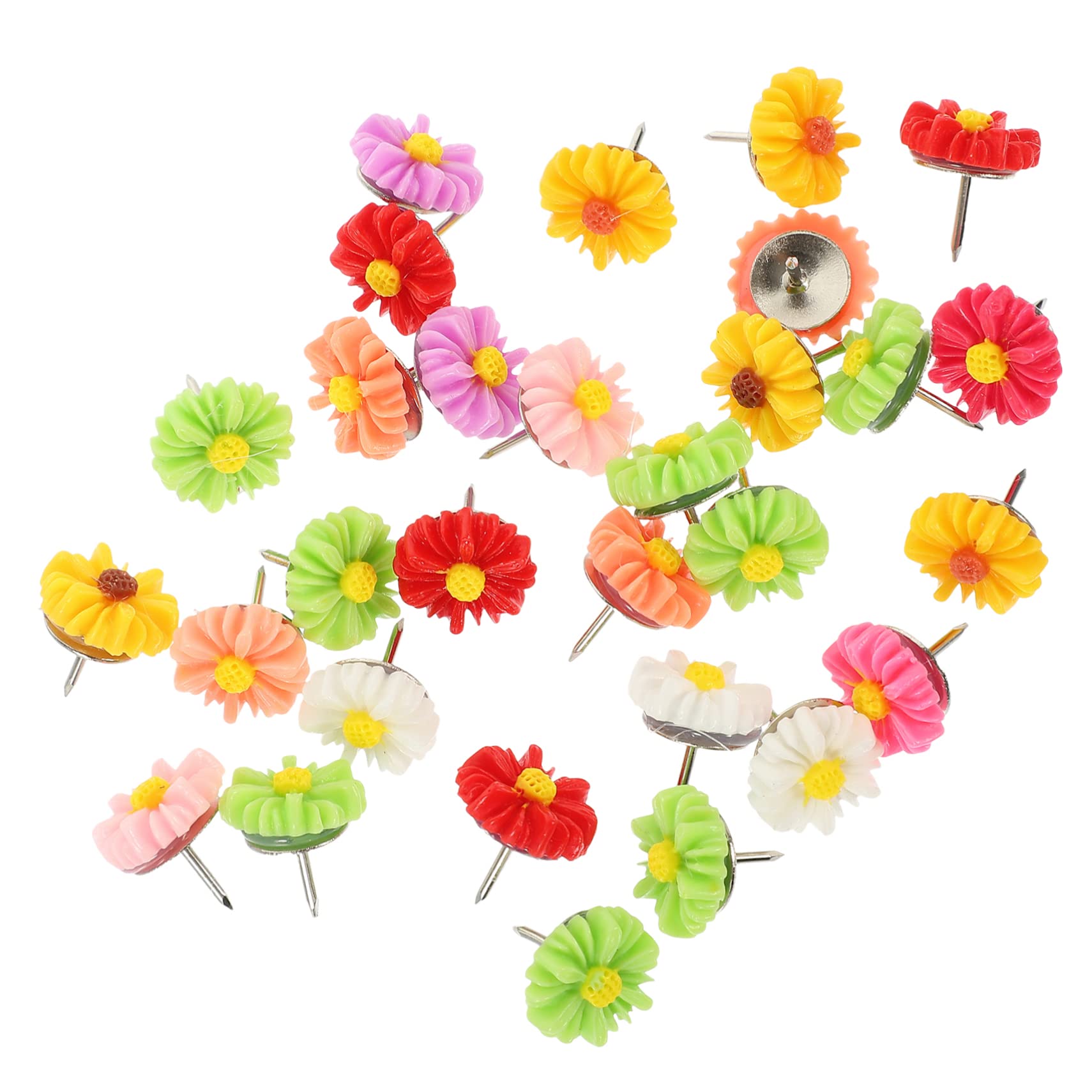 TEHAUX 180stücke Bunte Daisy Pushpins Praktische Reißnägel Für Pinnwände Ankündigungen Kartenmarkierungen Und Fotodekoration Für Büro Und Zuhause