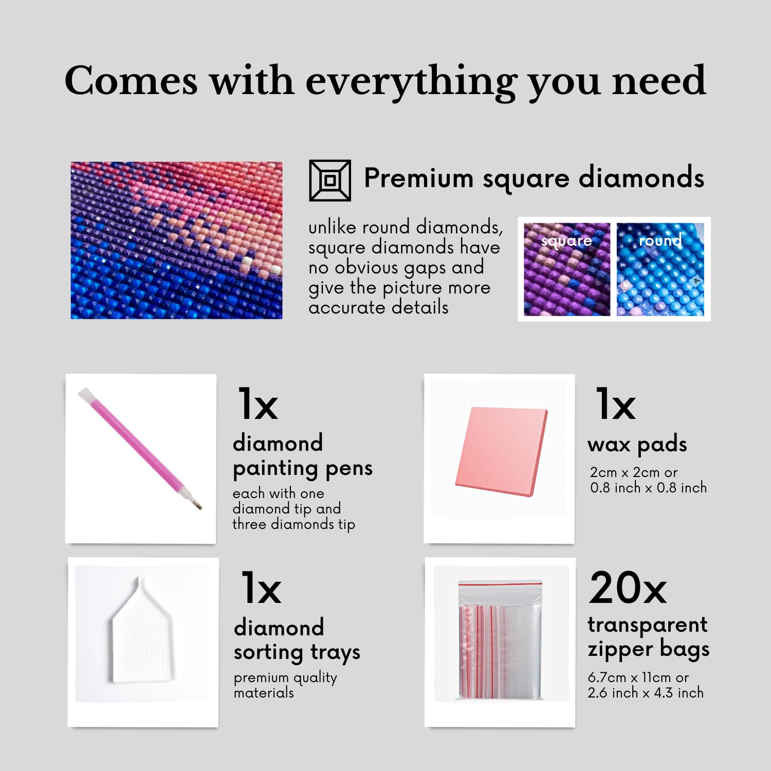 Neopalette Kits de pintura de diamantes para adultos, arte y manualidades, pintura de diamante de perforación completa abstracta y adornos, manualidades de diamantes 5D (Acadia)