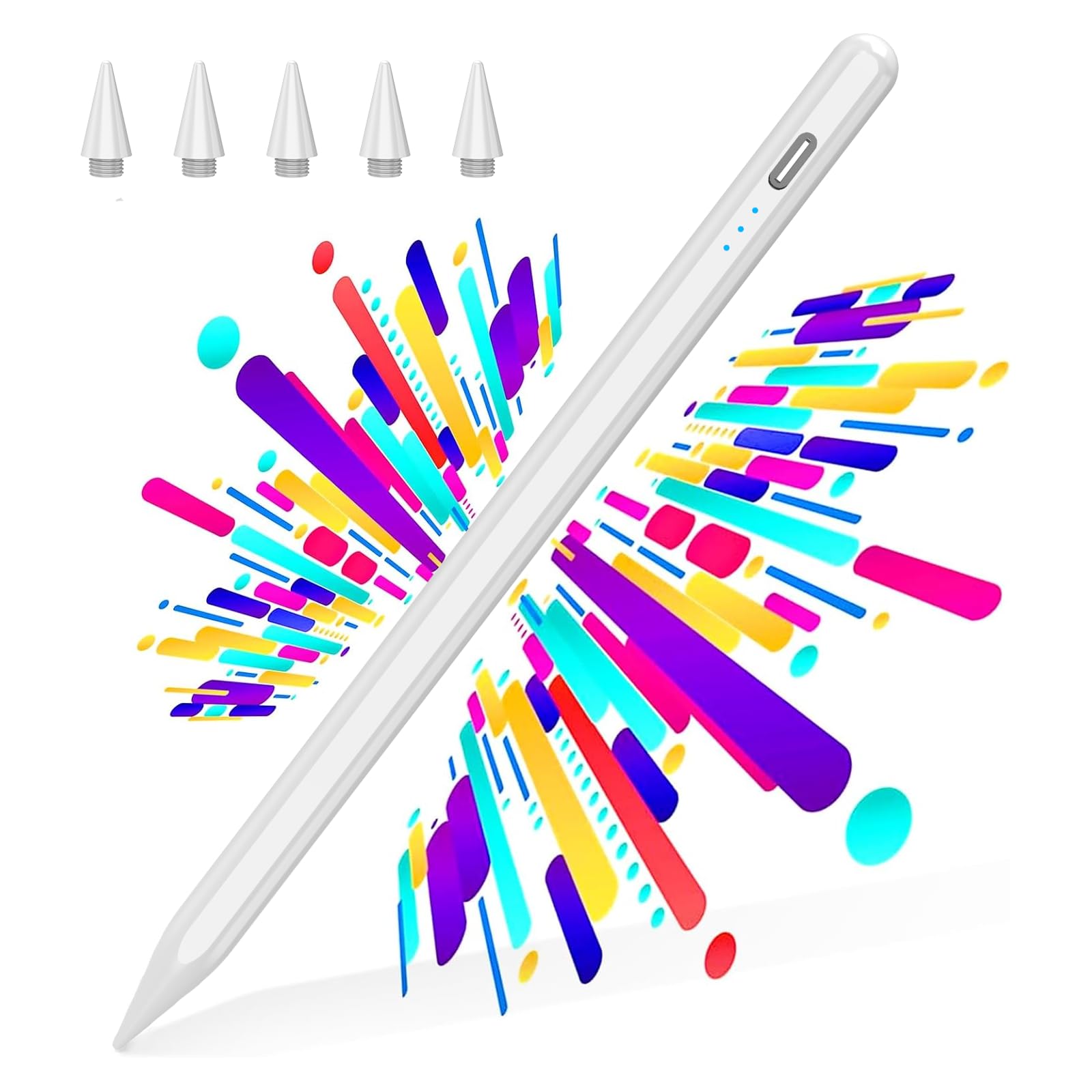 AMZBOSS Penna per Apple iPad 2018-2025, Penna iPad con Rigetto del Palmo, Ricarica Rapida E Sensibilità All'inclinazione, Compatibile ipad A16/10/9/8/7/6,Pro 11/12.9,Air 3/4/5/M2/M3,Mini 5/6