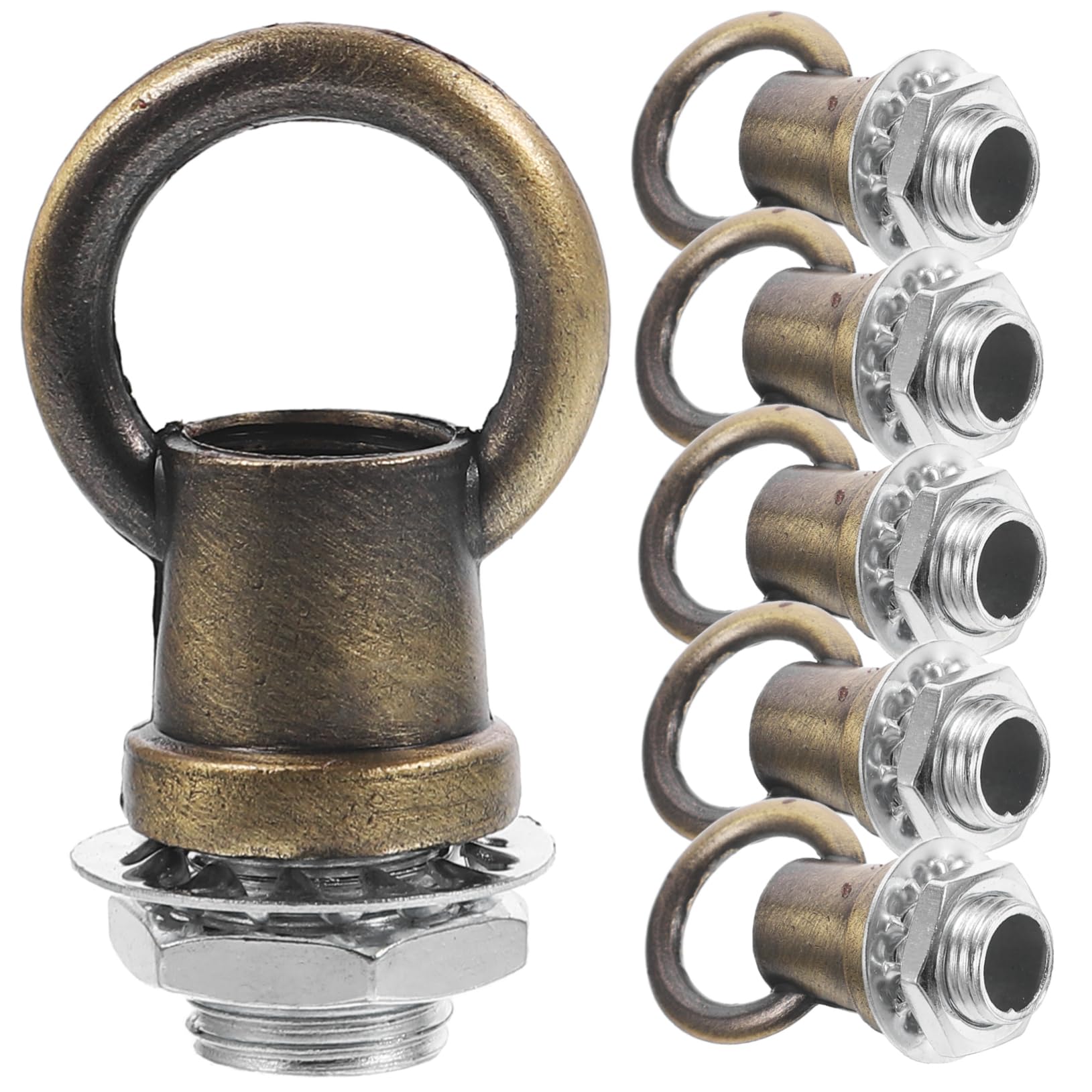 6pcs Closed Hook Light Hanging Hooks Ceiling Hook for Chandelier Ceiling Hook for Hanging Lamp Eye Nut Loop for Light Fixture Ring Screws Replacement Ceiling Hanging Hook Lamp Nut