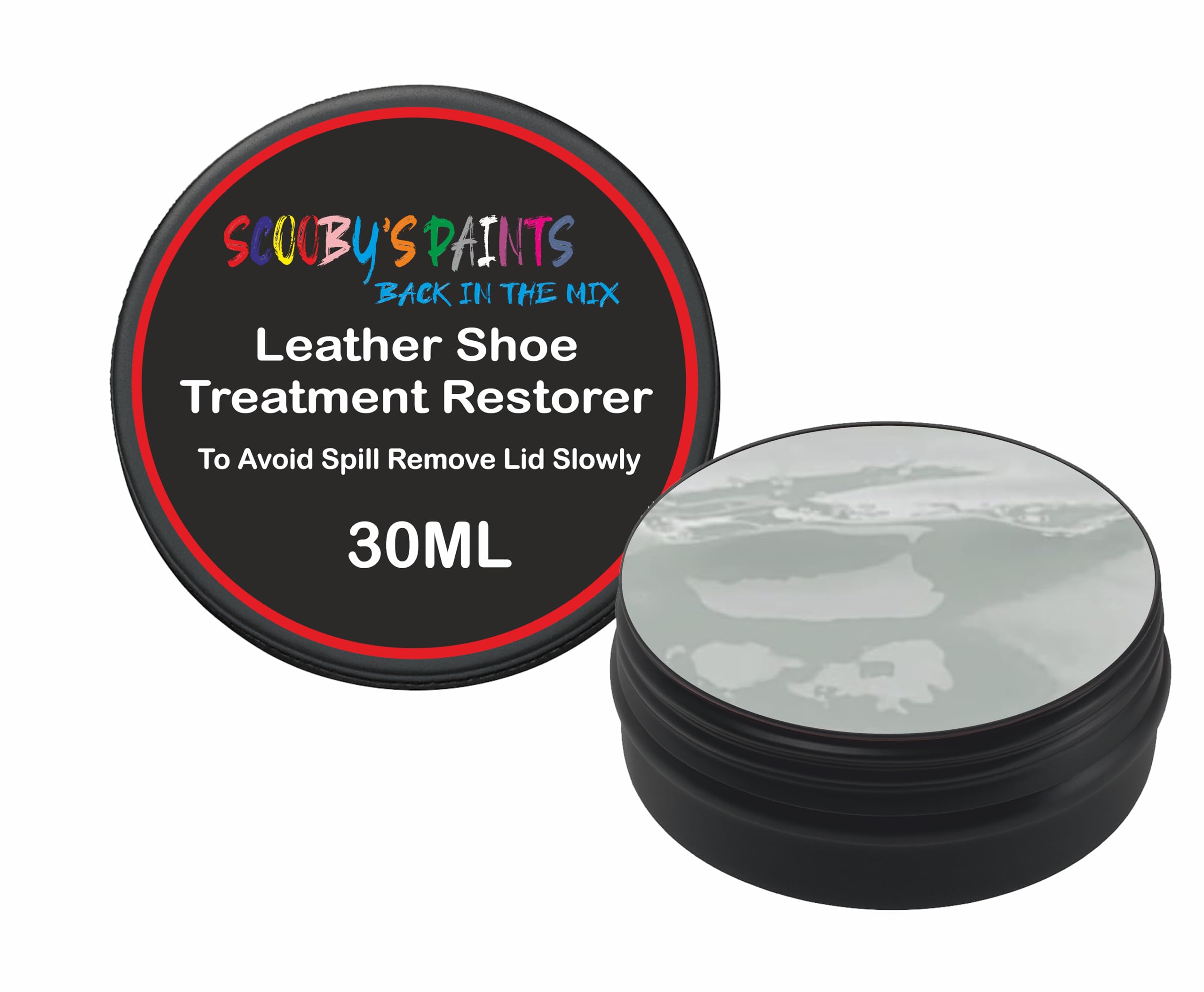 Scooby Paints Leather Shoe Colour Restorer Recolouring Balm Repair Treatment for Faded & Worn Absorbent Leather Furniture, Sofas, Chairs (LIGHT GREY)