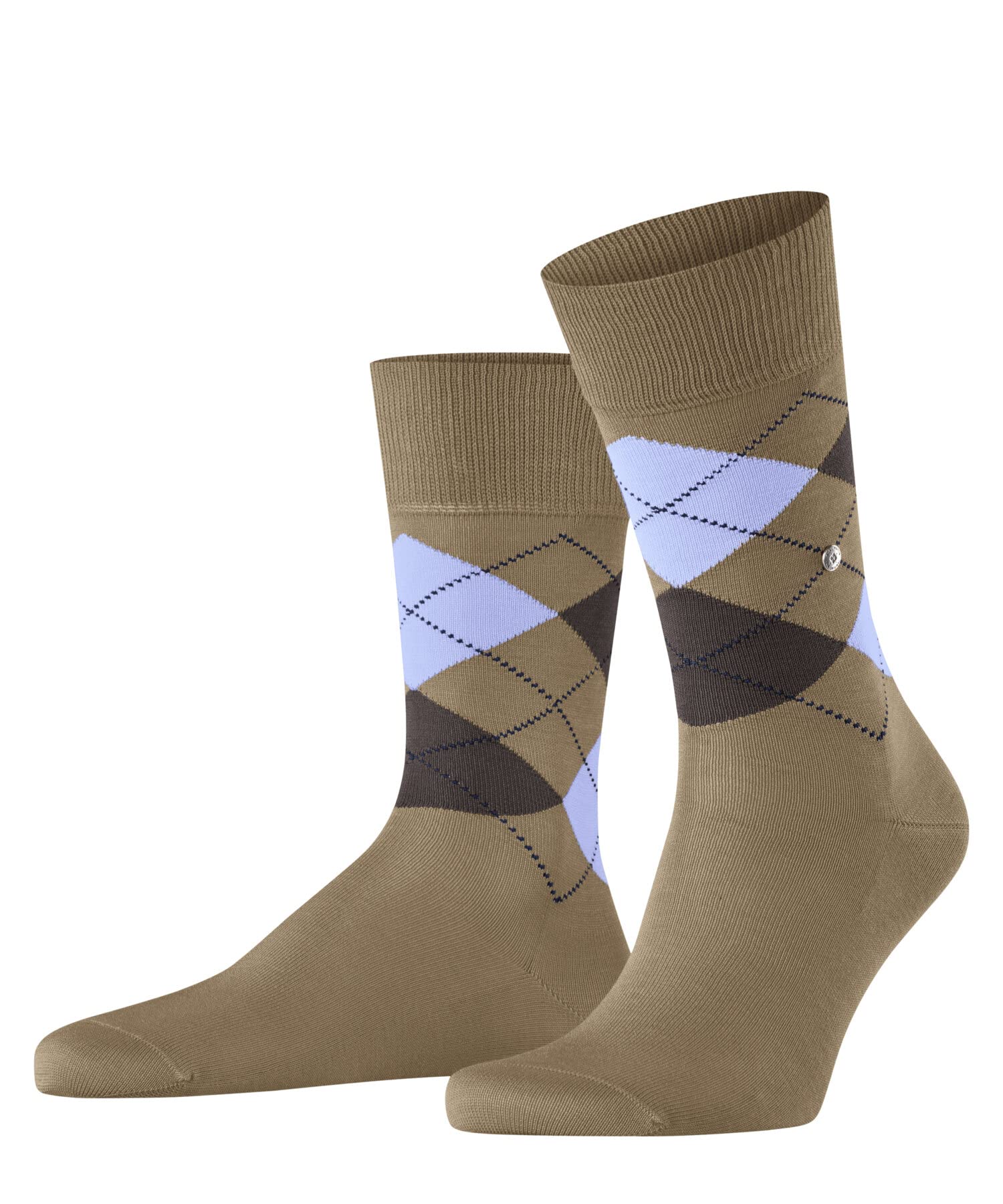 Burlington Men's Beige 4240 Manchester M So Cotton Patterned 1 Pair Socks, 6.5-11