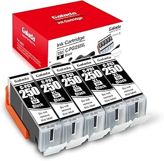Galada Compatible Ink Cartridge Replacement for Canon 250 PGI-250XL 251 CLI-251XL For PIXMA MX922 MX722 IP7220 IP8720 IX6820 MG5420 MG5422 MG5520 MG5522 MG5620 MG6320 MG6420 MG6620 MG7120 MG7520 (5 Black Pack)