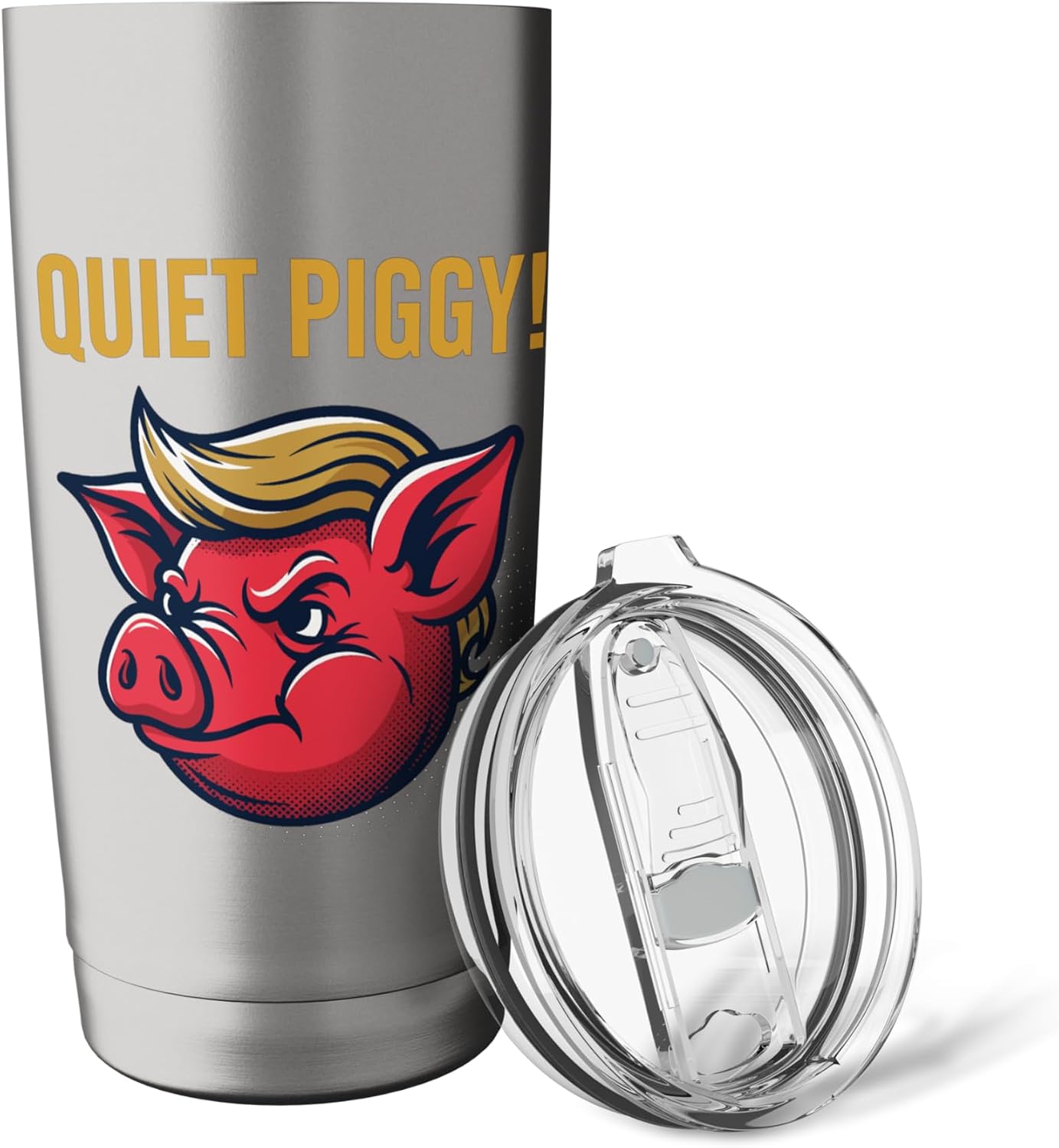 Funny Parody Most Popular Viral Dad Costume Quiet Piggy Stainless Steel Insulated Tumbler image 5