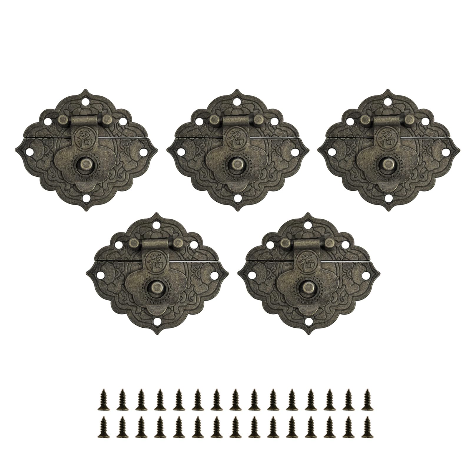 5pcs Antique Styles Metal Latches Hardware Rustproofed Clasps for Craft Projects and Home Decoration Easyly Install Hardware