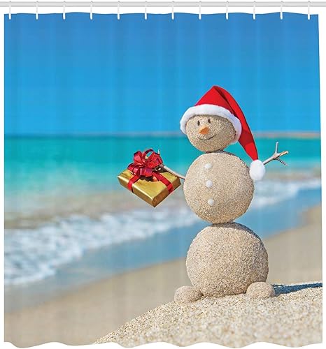 Miniatura 8 de Creative Bath cortina de regadera en tela impermeable con pintura en estéreo, de 72 x 72 pulgadas Verde Blanco Marrón,Verde Rojo Bronceado,Verde