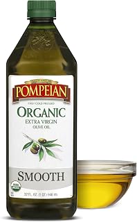Pompeian USDA Organic Smooth Extra Virgin Olive Oil, Contains Polyphenols, First Cold Pressed, 32 Fl Oz