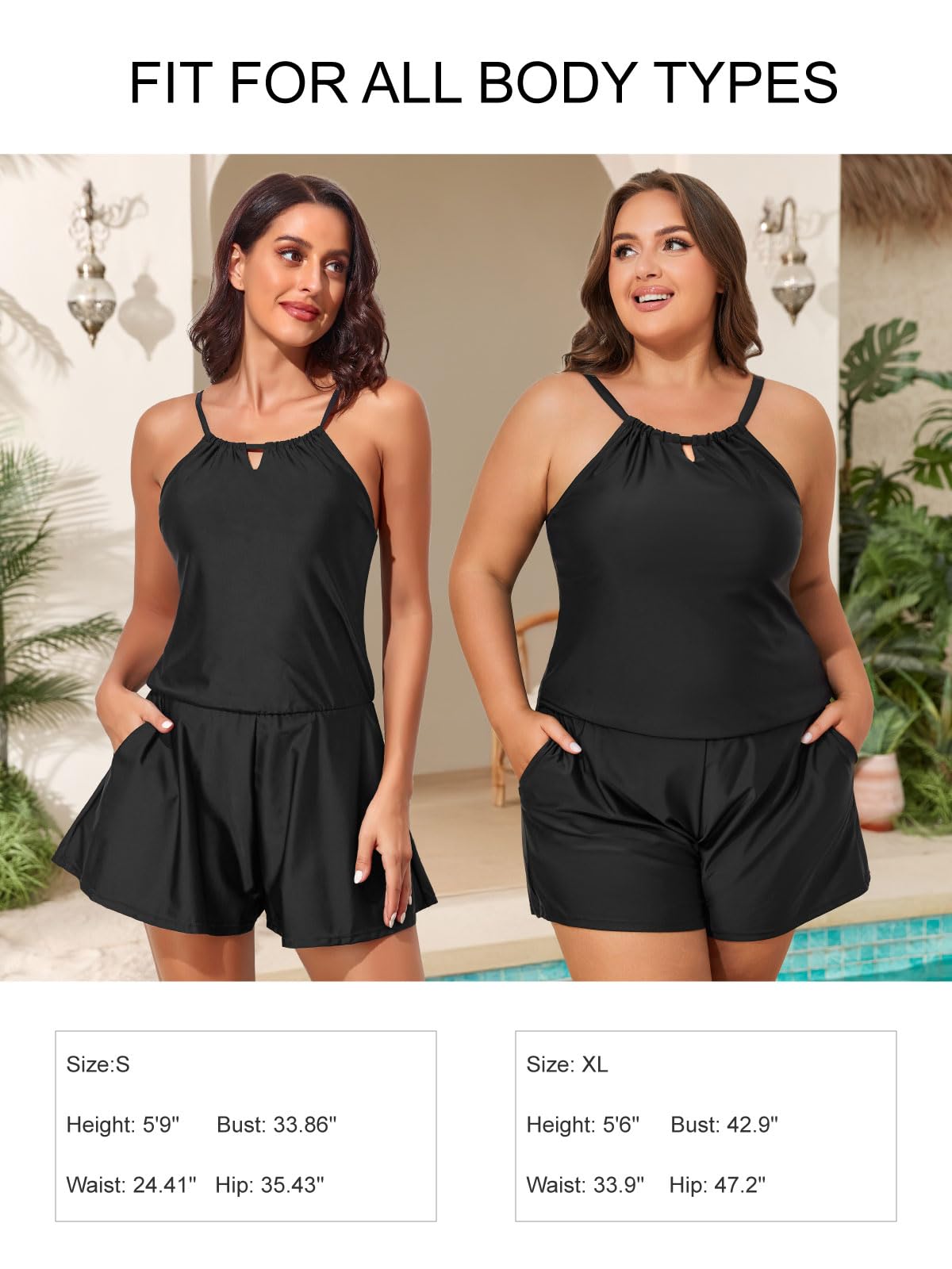 Smismivo Traje de baño con brasier integrado y bolsillos 2025 para mujer, modesto, traje de baño de una pieza, traje de baño corto