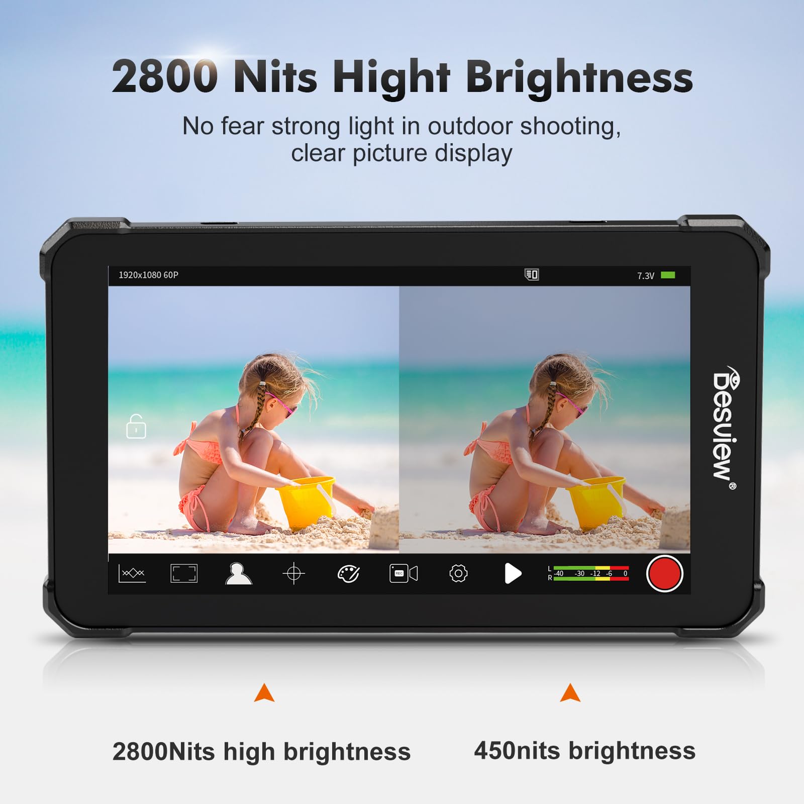 Desview 5.5インチモニター 2800nit Amazon | Desview R6 カメラモニター 撮影用モニター 2800nit高