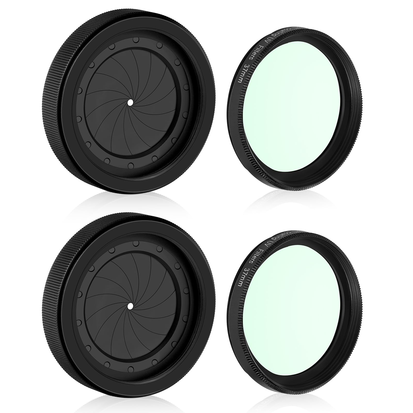 2 Pack Adjustable Iris Aperture Diaphragm Filter Pack M30 to M37 Iris Aperture Diaphragm Adapter Optical Diaphragm 1.5-26mm Lens Module Adapter Ring PVS-14 PVS-31 Optics