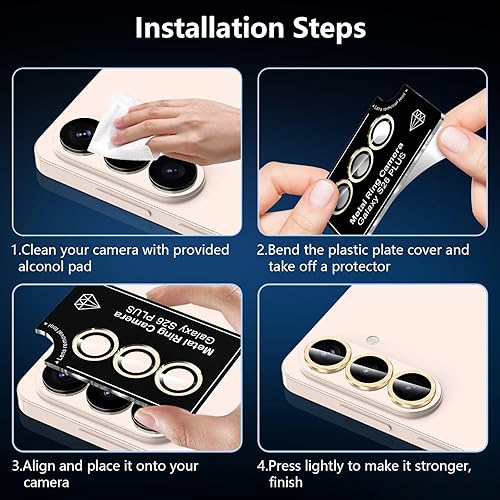 Vista 611 de para Samsung Galaxy Z Flip 7 Protector de Lente de Cámara, Cubierta de Lente de Vidrio Templado con Anillo de Metal Individual, [Fuerte Adhesión] 1