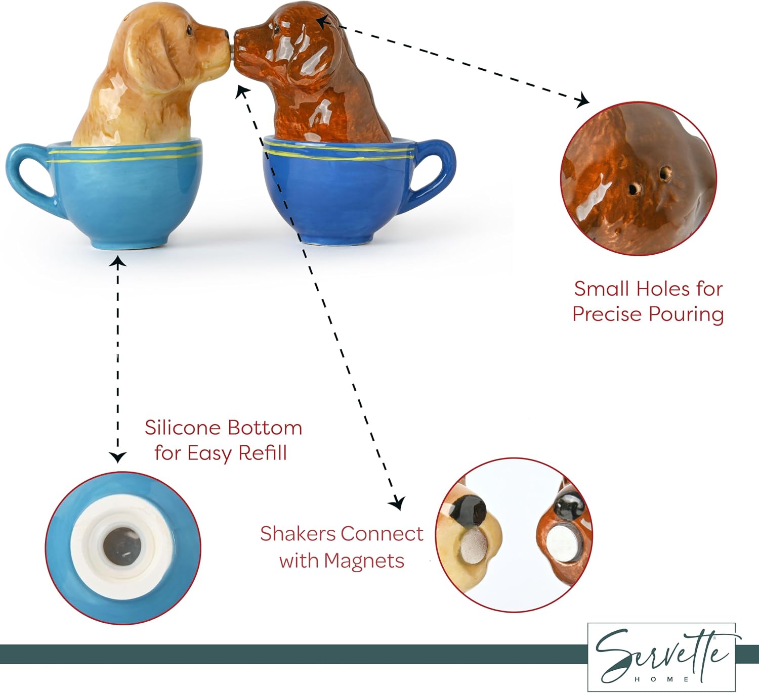 Salt Pepper Shakers Animals (Labrador Puppy in Mug) image 3