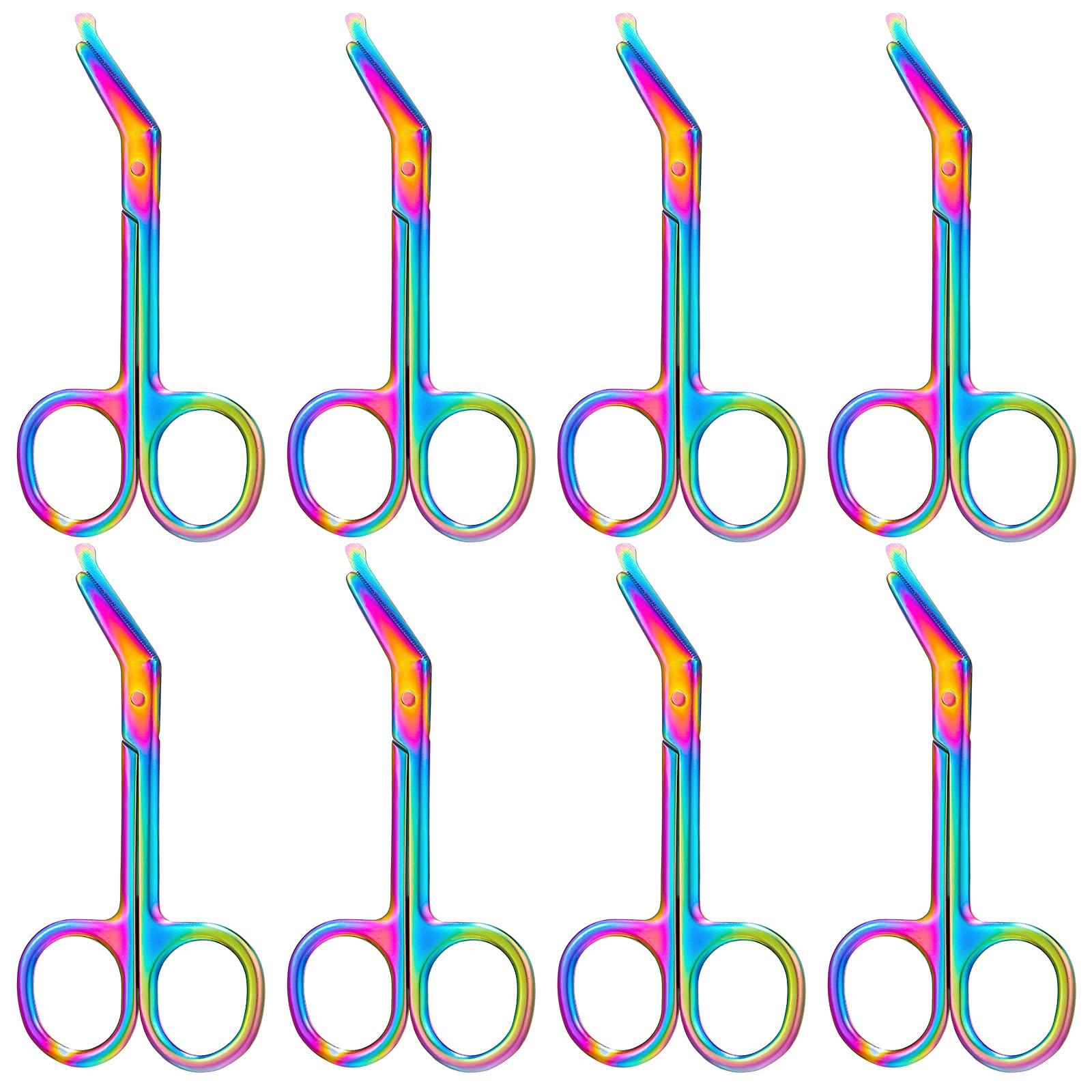 2 Pieces Ostomy Scissors Bandage Scissors Nursing Scissors Stainless Steel Scissors for Doctors, Nurses, Veterinary Home Nursing, 4.3 x 2.1 Inch, Curved (Rainbow) — Amazon image 8