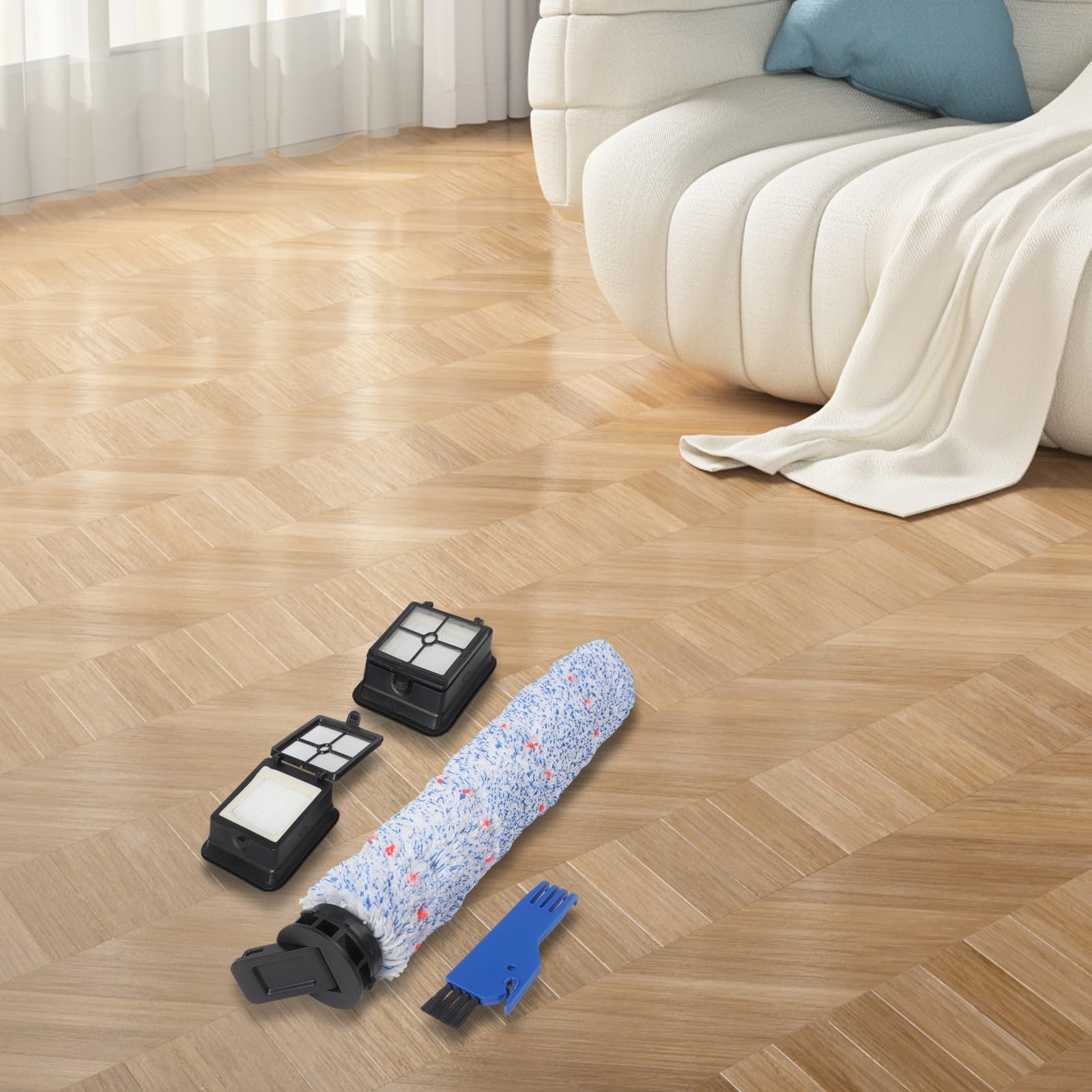 FUBESK I und F16 Ersatzbürste für Pro Hauptbürste, robustes Reinigungswerkzeug, Tierhaare und Schuppen, Installation für Staubsaugerzubehör, Roboter-Staubsauger-Zubehör, Ersatzzubehör-Set, 4 Stück