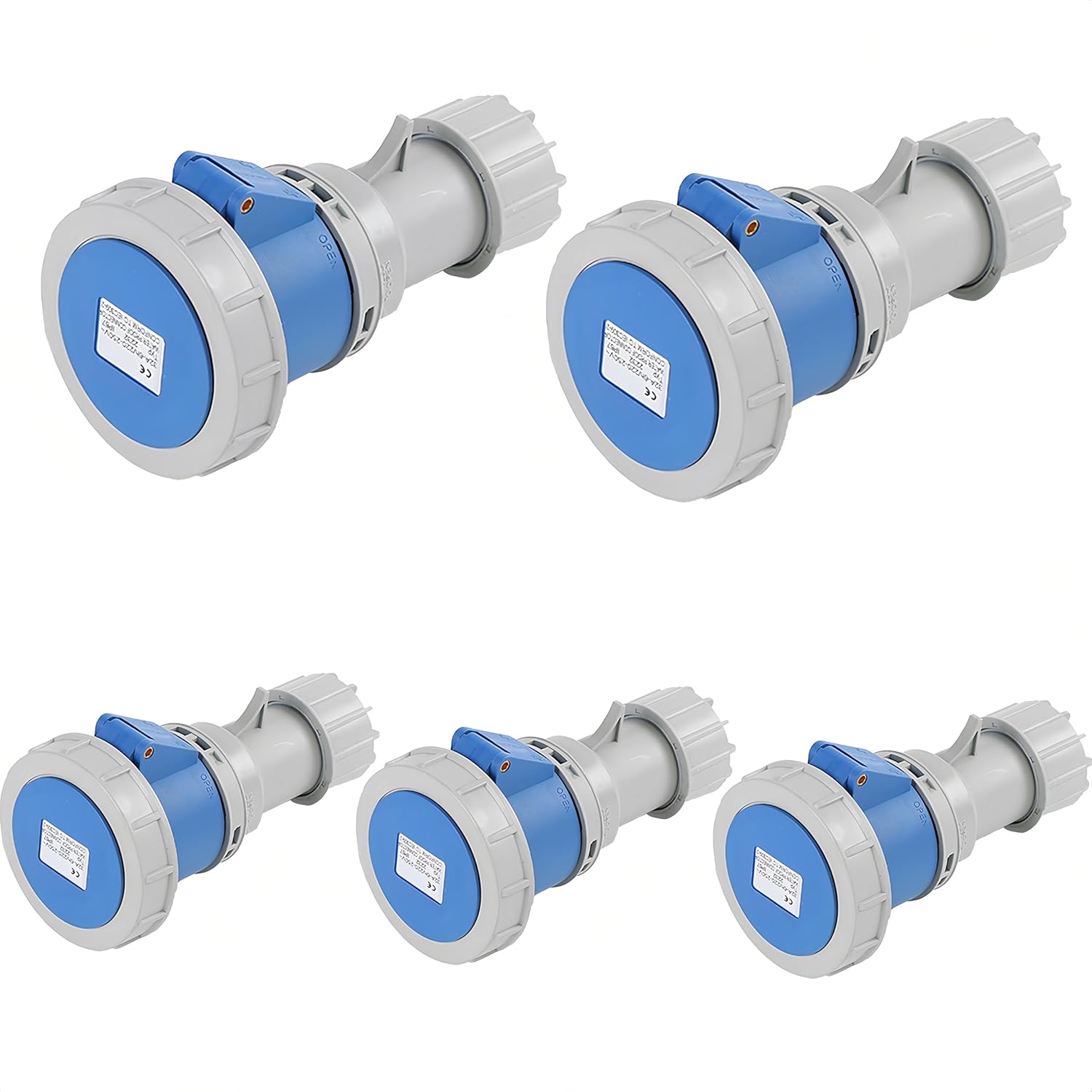 IP67 5Pcs 16A Industrial Plug and Socket Waterproof Connector 3PIN 4PIN 5PIN 16A Waterproof Electrical Connection Wall Mount Socke (16A Panel Mounted,3P)