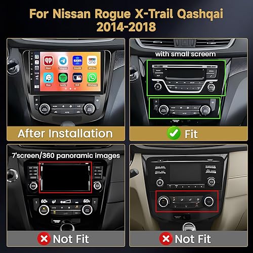 Miniatura 2 de Para Nissan Rogue X-Trail Qashqai Radio 2014-2018 Android 15 Car Stereo, Hikity 10.1 '' Pantalla táctil Radio inalámbrica Carplay Android Auto
