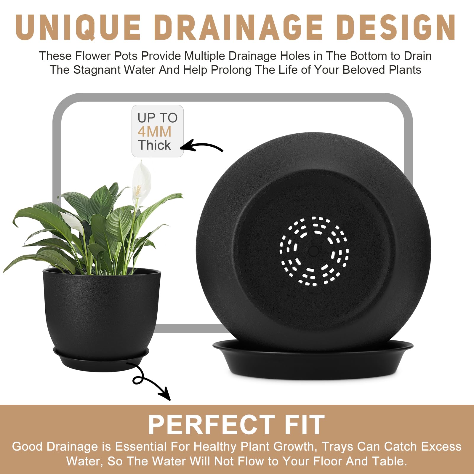 Snapklik.com : YNNICO Plant Pots 12/10/9 Inch Set Of 3, Flower Pots