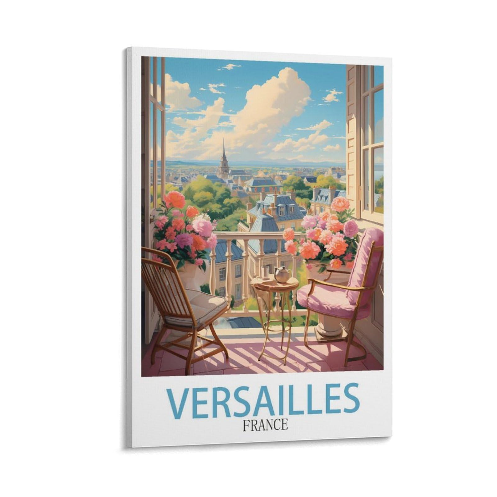 ZBBGGOZ Versailles France Vintage Travel Posters 16x24inch(40x60cm) Canvas Wall Posters And Art Picture Print Modern Family Bedroom Decor