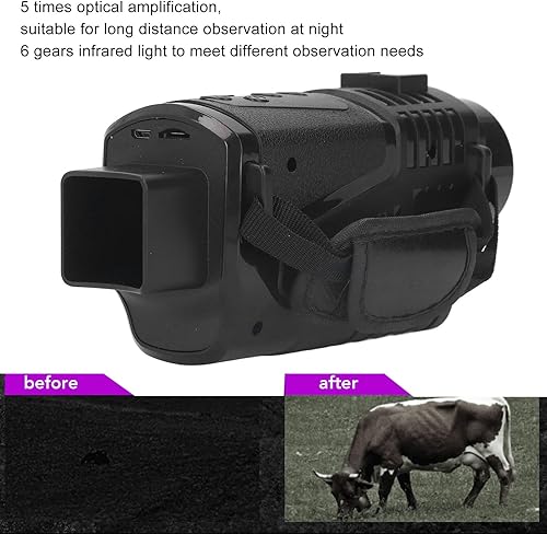 Miniatura 4 de BAAROO Monocular de visión nocturna  1080P HD 5X aumento infrarrojo visión nocturna gafas foto video monocular digital con 1.5 pulgadas TFT pantalla