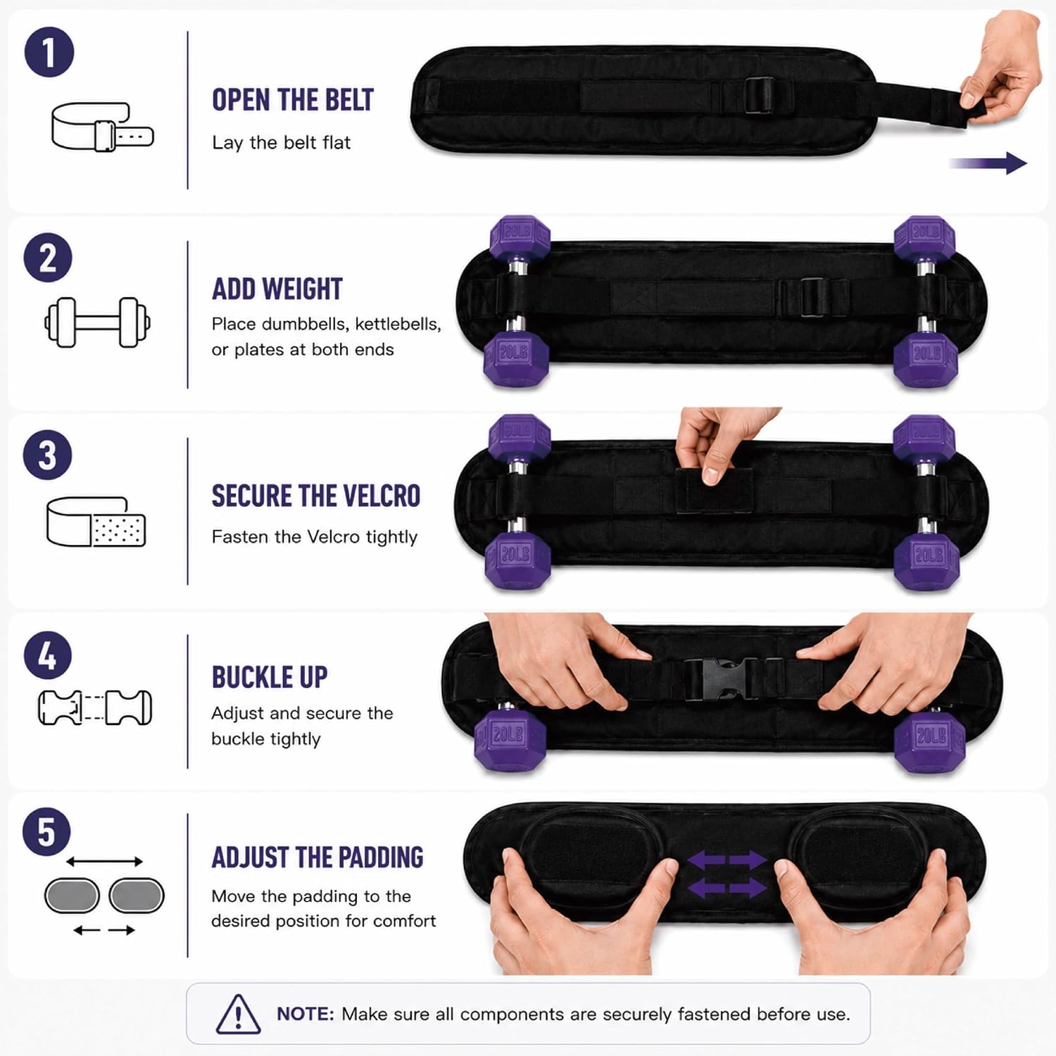Upgraded Hip Thrust Belt with Stackable Padding Glute Bridge Weight Belt | with 1 Resistance Bands & Measuring Tape, for Home Gym Workout for Dumbbells