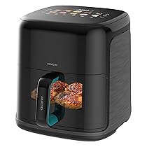 Cecotec Friggitrice ad Aria 6,5L- Air Fryer Cecofry&Grill Smokin’Prime 6500. 2200W, 3in1: Friggitrice, Grill, Piastra. Affumicatore integrato, Temp 40-200°C, Parete Divisoria Mobile, Cottura uniforme