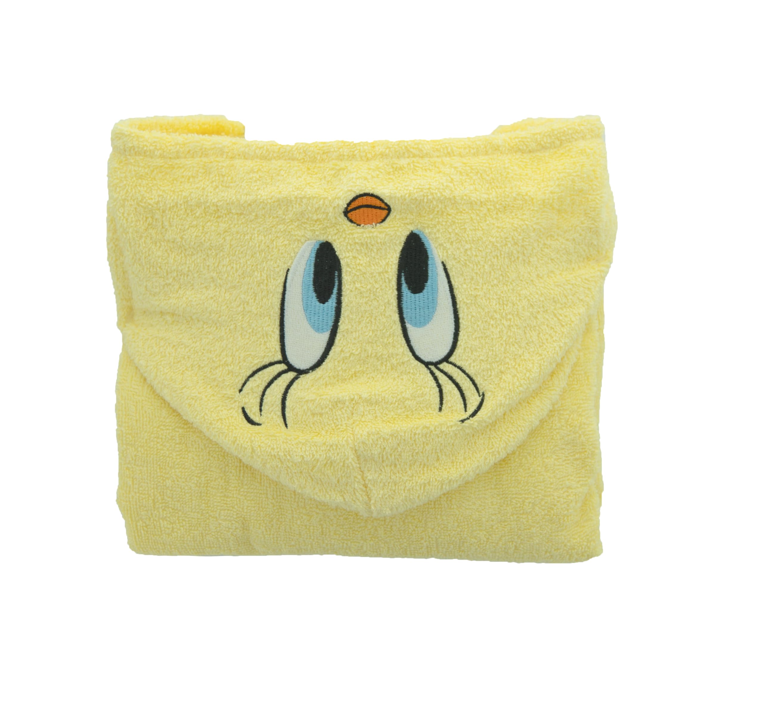 LOONEY TUNES - Poncho De Bain Titi - Serviette Éponge Douce 100% Coton, Poncho 55 x 58 cm - Pour Bébé Et Enfant Jusqu'à 5 Ans - Accessoire Douche Fille, Garçon - Produit Officiel Warner Bros