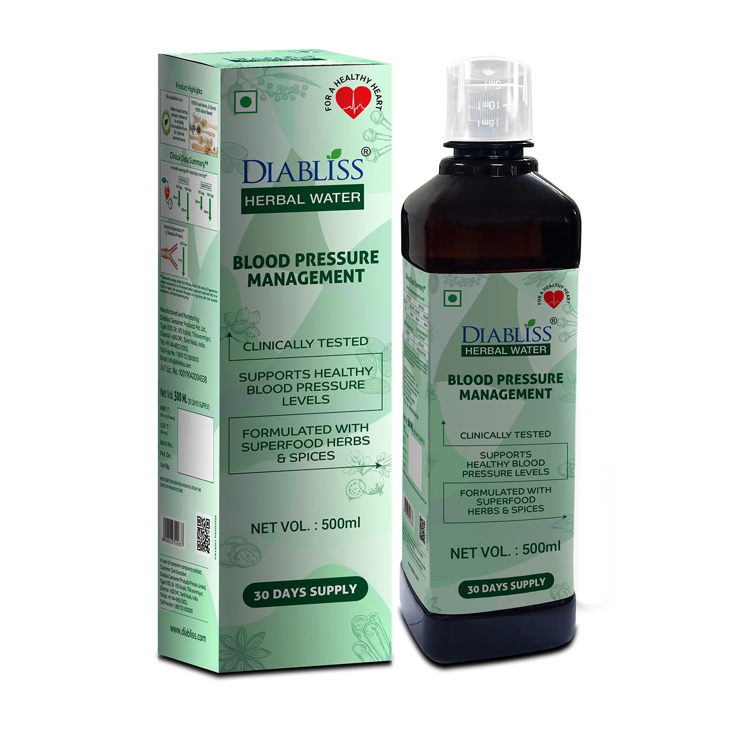 Diabliss Herbal Water To Effectively Manage Hypertension, Clinically Tested And Proven In Significantly Lowering Systolic And Diastolic Blood Pressure (Bp), Providing A Safe And Natural Well-Being (B09P6B8P87) Amazon Price History, Amazon Price Tracker