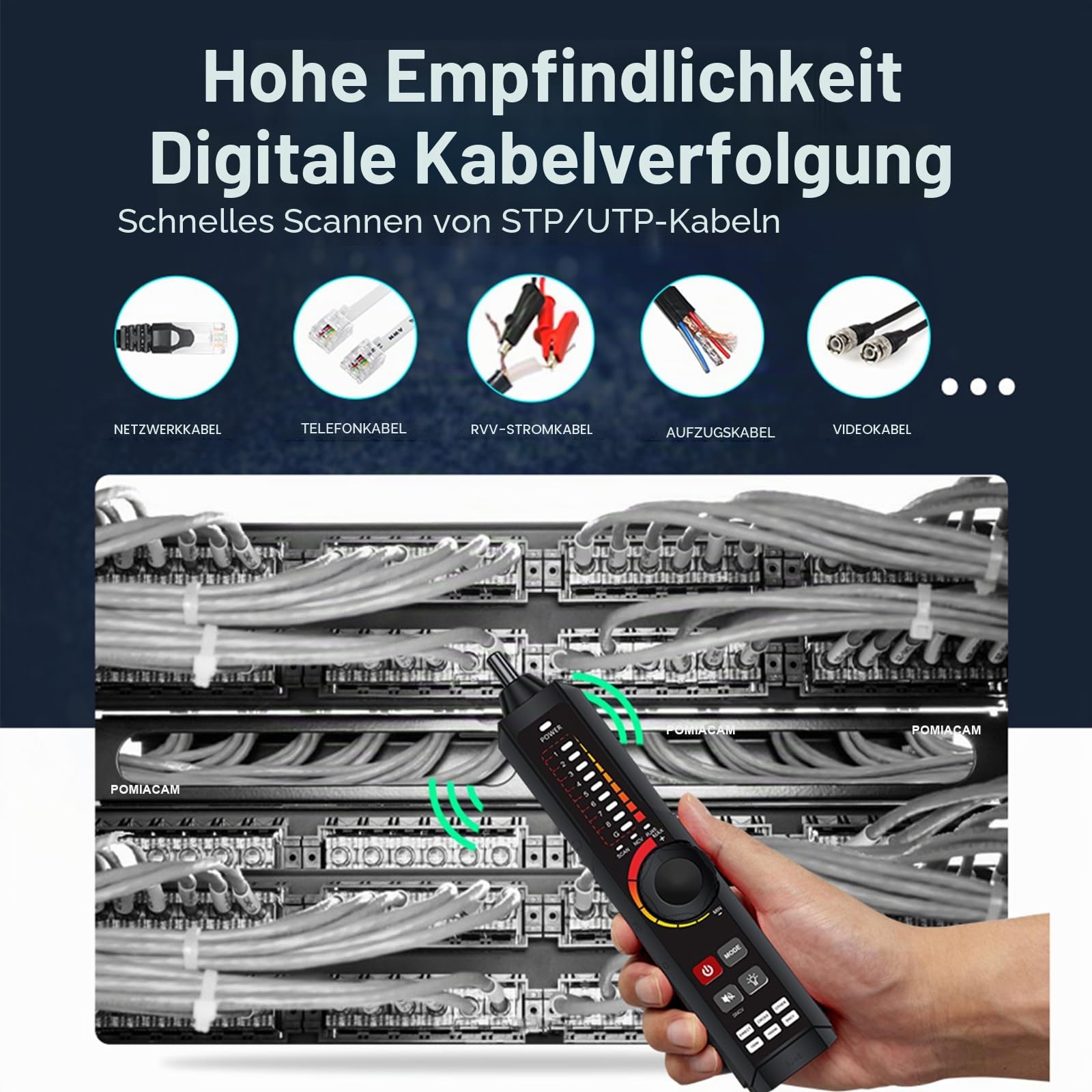 Netzwerkkabeltester, UTP-Kabeltester, Ethernet-Kabel-Tracker, 4-Zoll-IPS-Touchscreen, VFL OPM DMM TDR, Pegelmesser, PoE++-Erkennung, RJ45 TDR, Kabellängenmessung, Netzwerktools LT-600T
